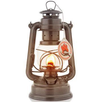 Feuerhand Outdoorkerze Sturmlaterne 276 inkl. Reflektorschirm (Spar-Set, 2-tlg., 1 x Lampe + 1 x Schirm), Farbe: Spakling Iron, pulverlackiert