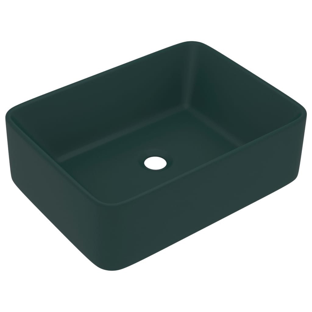 vidaXL Waschbecken Luxus-Waschbecken Matt Dunkelgrün 41x30x12 günstig online kaufen