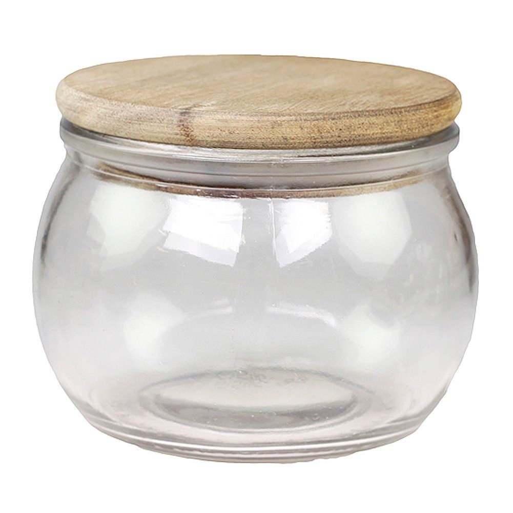 Holz, luftdicht Holzdeckel Glas Macosa Aufbewahrungsglas mit Vorratsglas Home aus Glas, / Akazie Küche Aufbewahrungsbehälter rund Deko Vorratsglas Glasdose