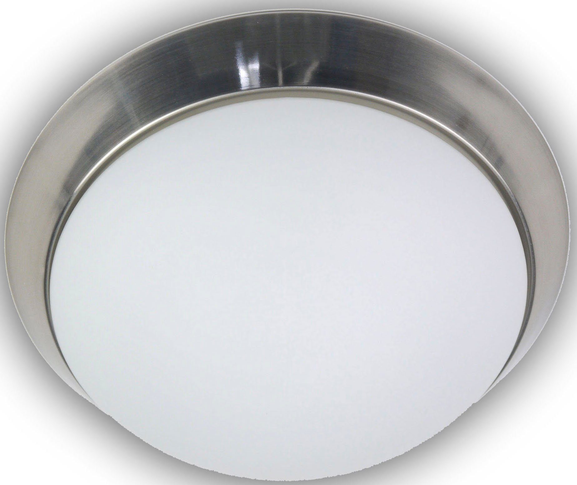 niermann Deckenleuchte Opal matt, Dekorring Nickel matt