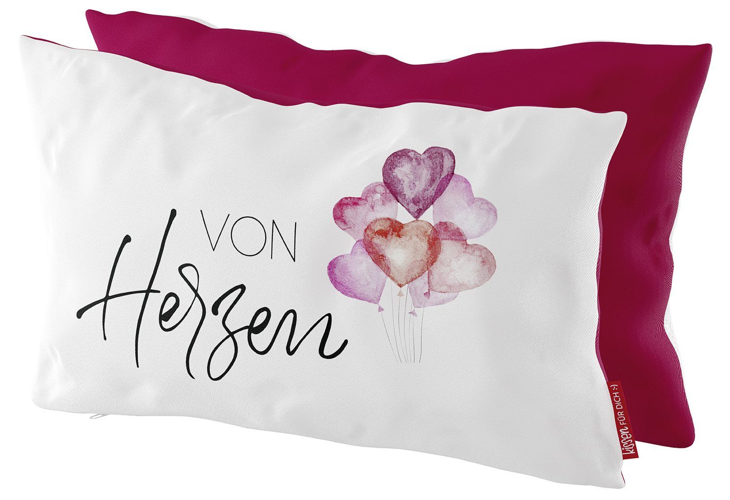 Dekokissen LA VIDA Kissen mit Schriftzug, 40 x 25 cm