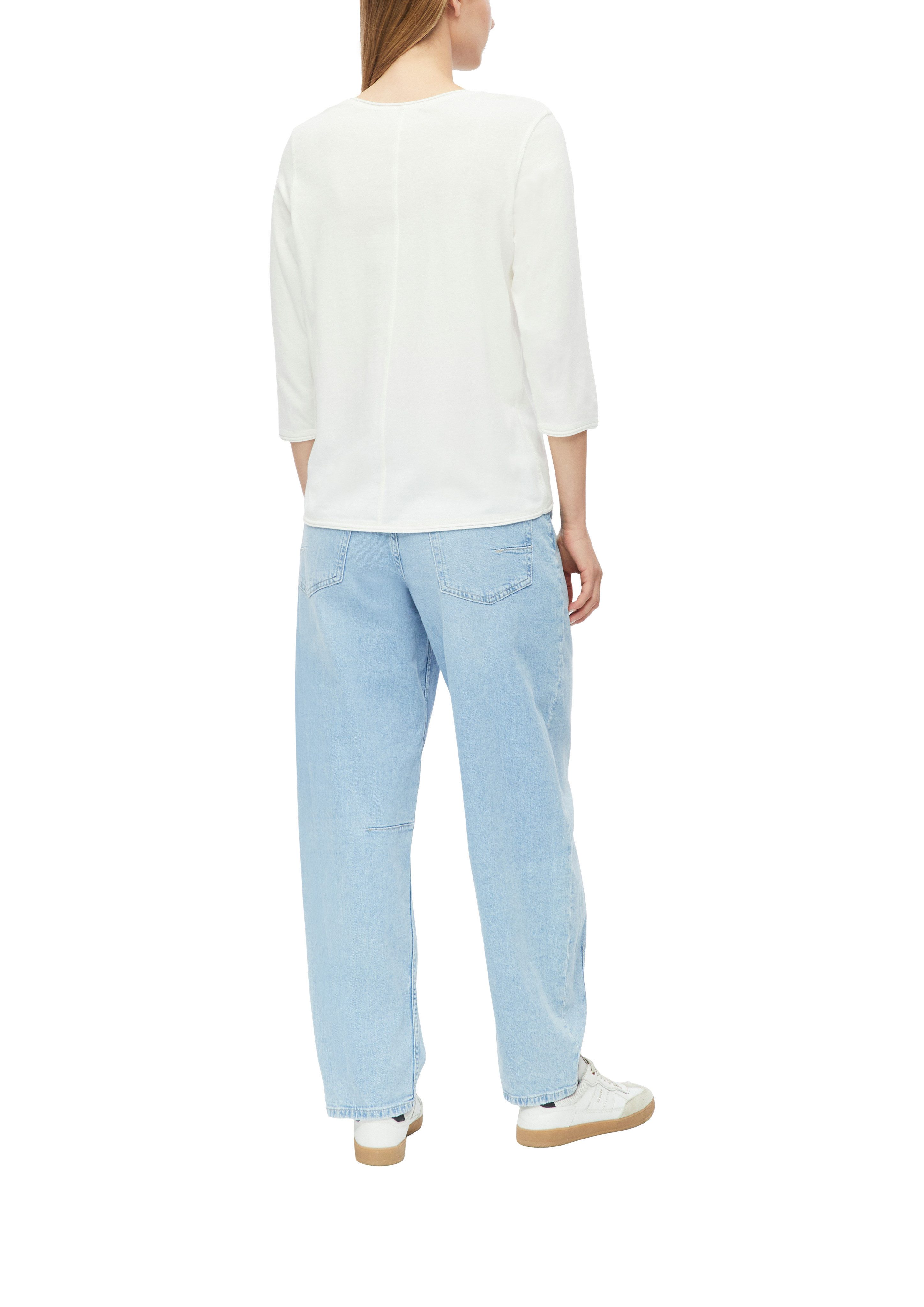 s.Oliver Rundhalsshirt 7/8-Arm Sommershirt mit Rundhals – Bild 4 von 4