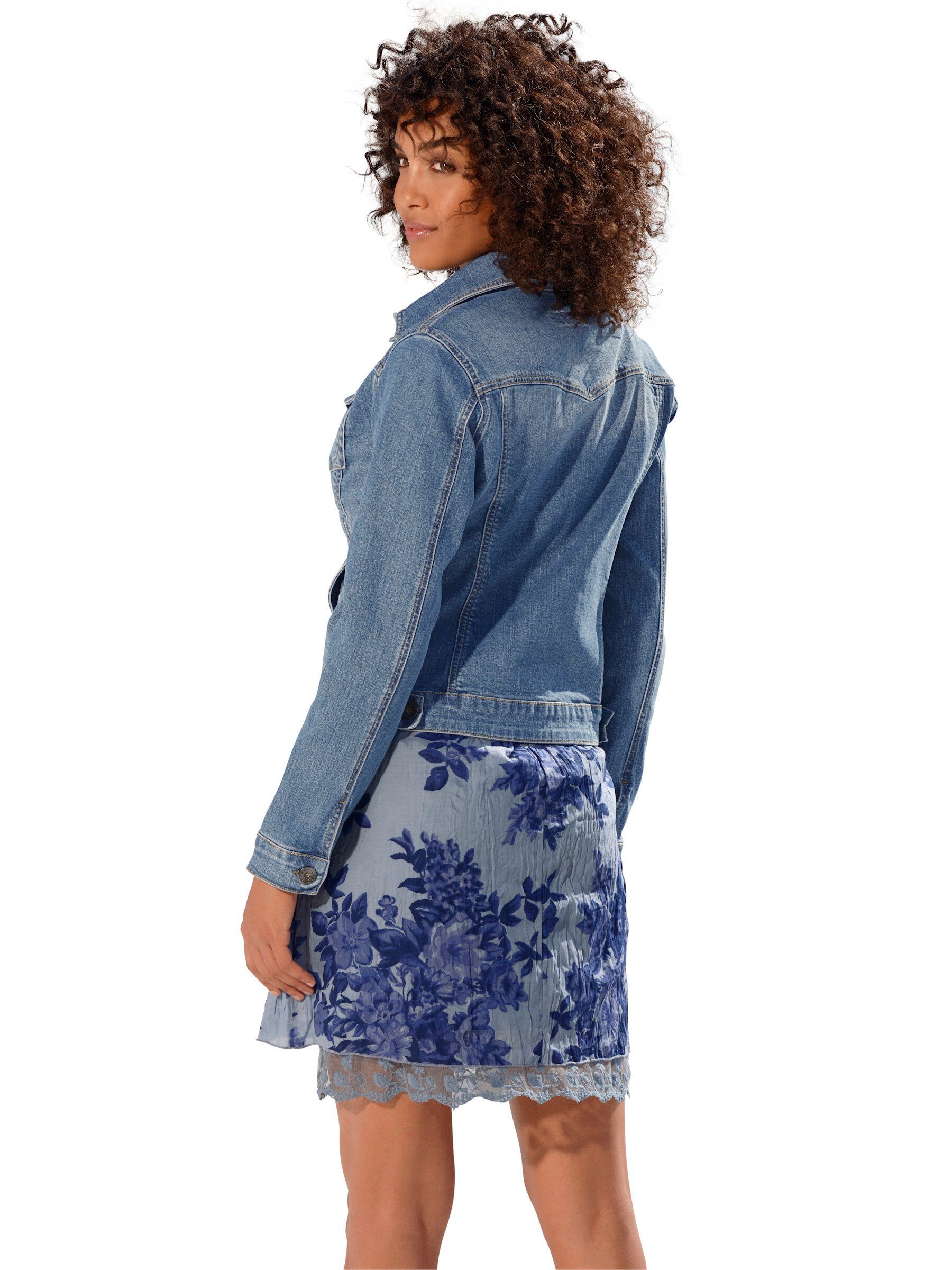heine Blusenblazer Jeans-Jacke Langarm