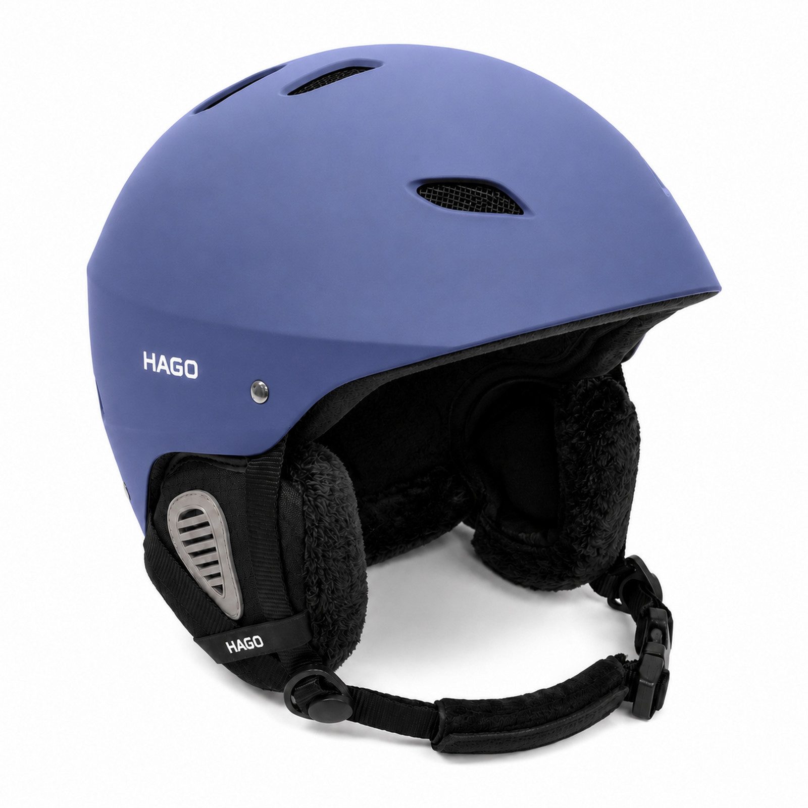 HAGO Skihelm Snowboardhelm Wintersporthelm ABS-Kunststoff EPS-Schaumstoff Sturzhelm (1-tlg., Inkl. Aufbewahrungstasche), Belüftung, Ohrenwärmer, Einstellrad, Brillenhalter, Fleece