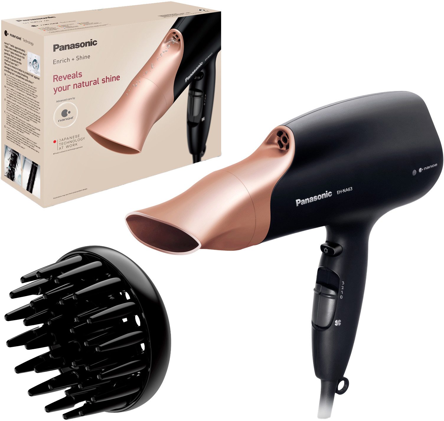 Panasonic Haartrockner EH-NA63CN825, 2000 W, nanoe™-Technologie
