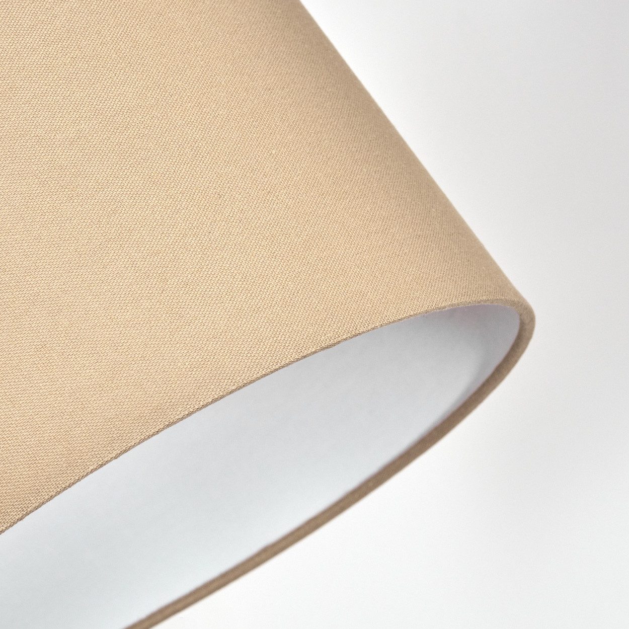 hofstein Stehlampe Stehlampe aus Metall/Stoff in Beige/Weiß, ohne Leuchtmittel, mit rundem Schirm (25 cm) u. Fußschalter, 1 x E27, ohne Leuchtmittel