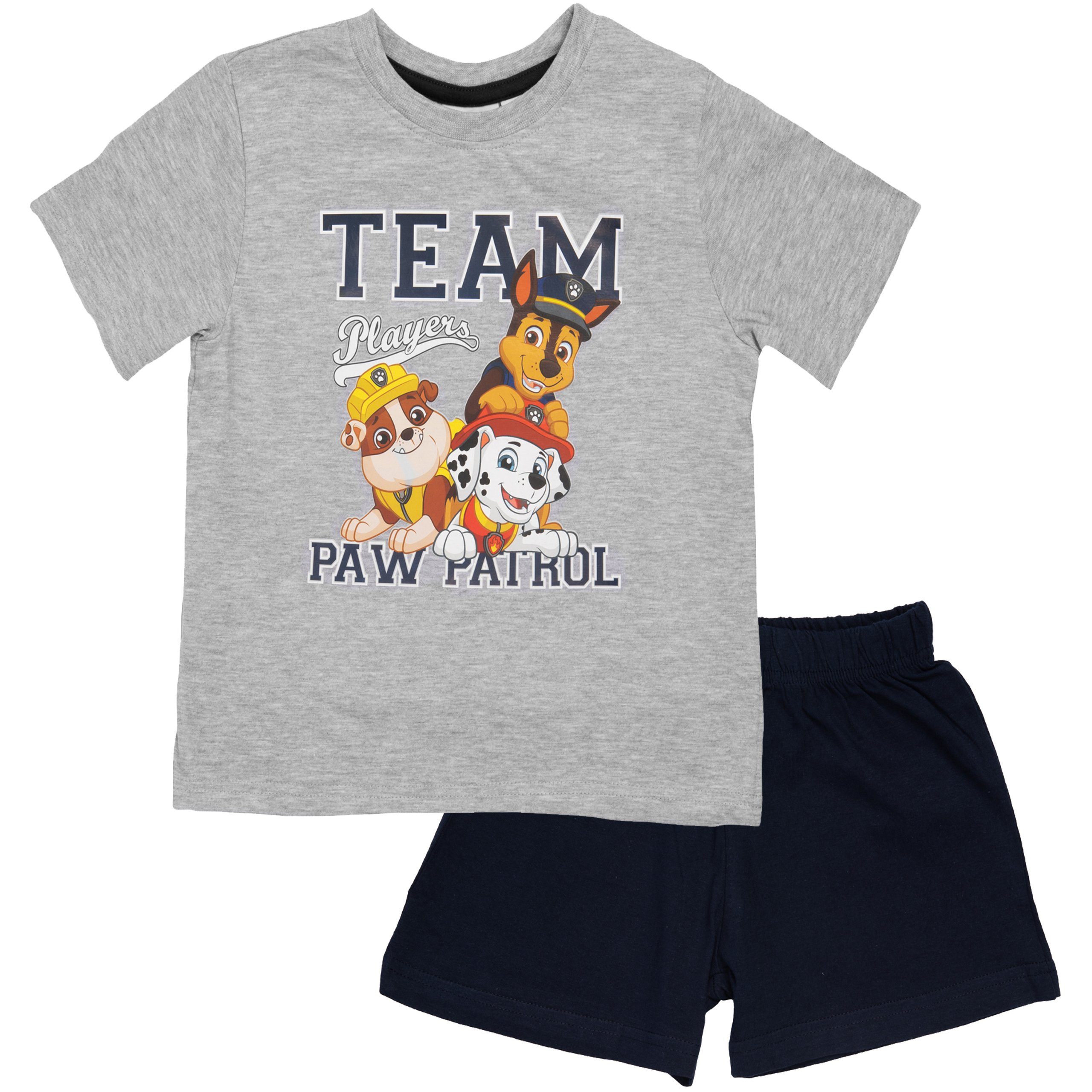 Teamplayers Paw Patrol Grau/Blau United - Labels® Kurzarm Schlafanzug Schlafanzug Oberteil –