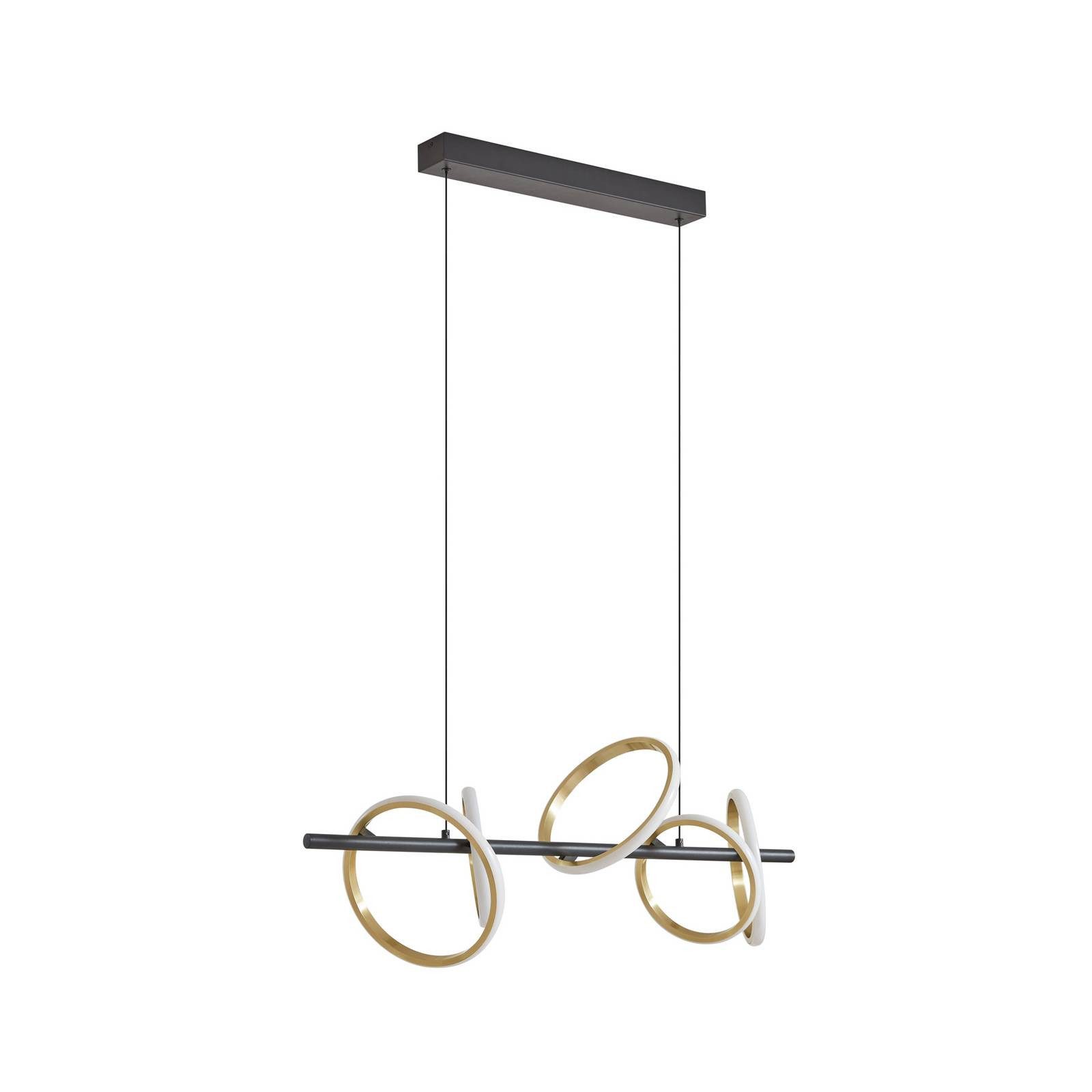 Lucande Hängeleuchte Madu, LED, Metall, Schwarz universalweiß IP20, LED 56 W gesamt, universalweiß