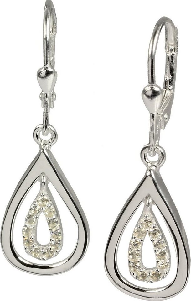SilberDream Paar Ohrhänger SilberDream Ohrringe Damen 925 Silber (Ohrhänger),  Damen Ohrhänger Träne aus 925 Sterling Silber, Farbe: silber, weiß