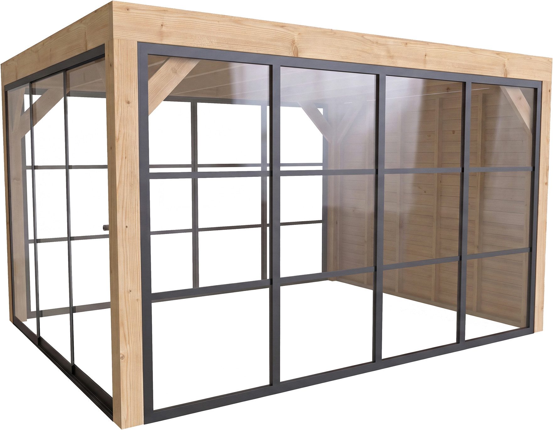 weka Holzpavillon Lumley Lauben-Set Gr. 2.4, mit 3 Seitenteilen, BxTxH: 307x399x245 cm