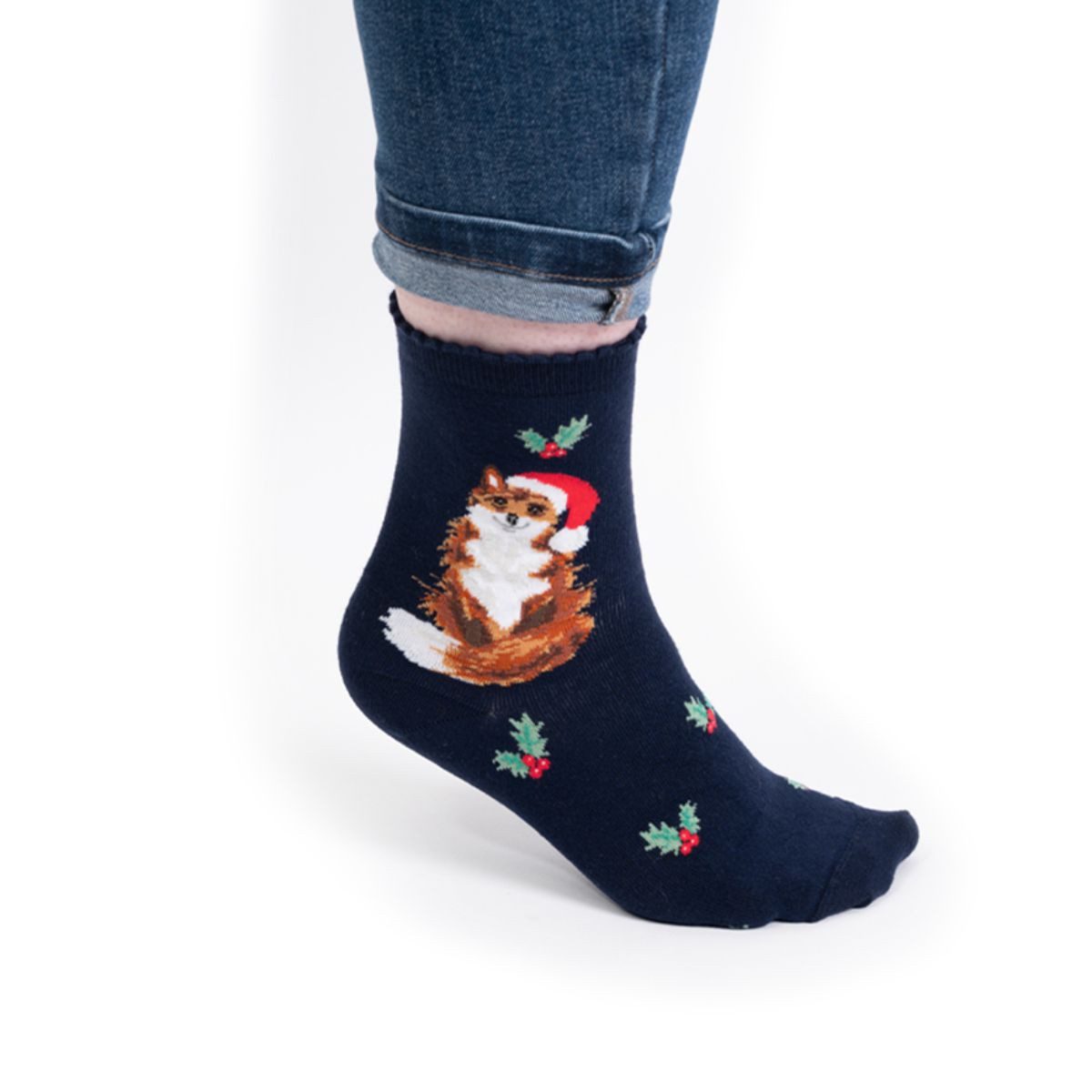 Wrendale Freizeitsocken Wrendale Designs Damen Socken Weihnachts-Fuchs 'Santa' (Paar)