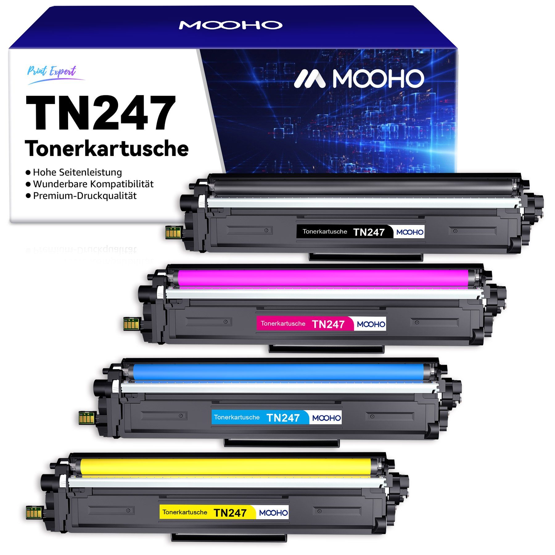 MOOHO MFC-L3750CDW für TN247 Brother 243 Tonerpatrone DCP-L3510CDW