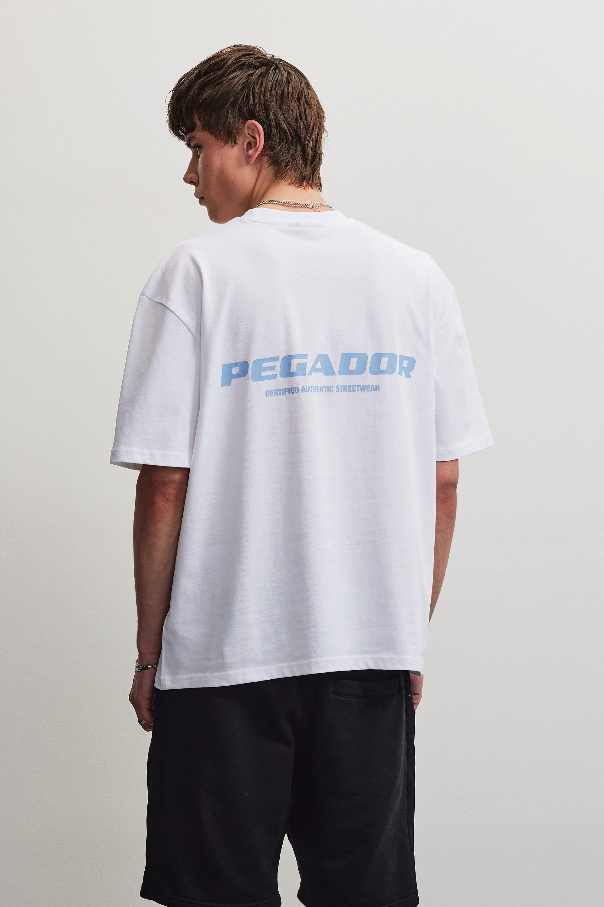 PEGADOR Rundhalsshirt COLNE LOGO OVERSIZED TEE Baumwolle, oversize