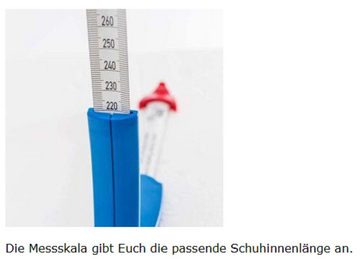 Plus 12 Messschieber - Optimal für Kinderfüße, Schuhmessgerät, Blaues Fußmessgerät, Markenunabhängig einsetzbar