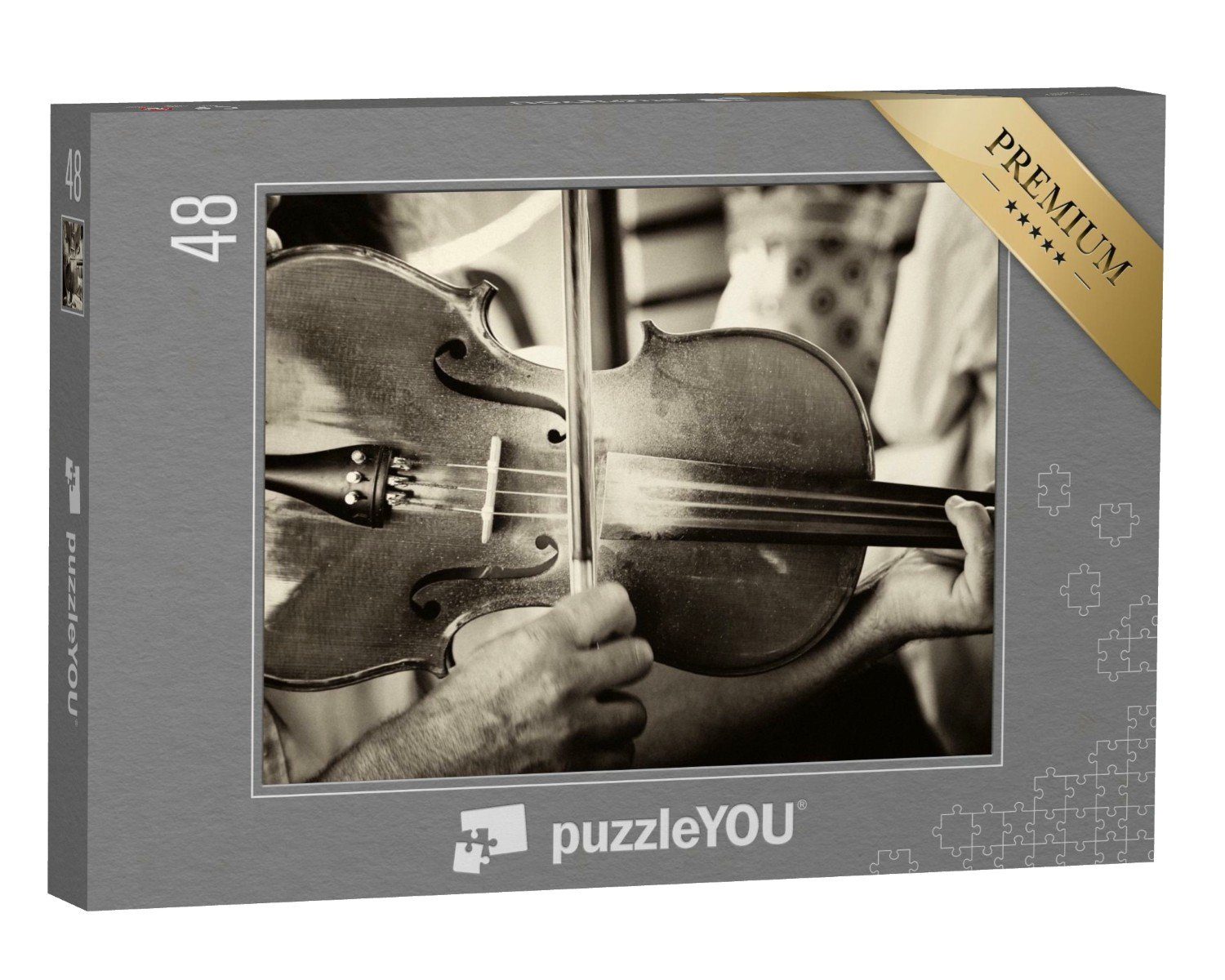 puzzleYOU Puzzle Musik: Geige, Violine, Vintage-Design, 48 Puzzleteile, puzzleYOU-Kollektionen Musik, Menschen