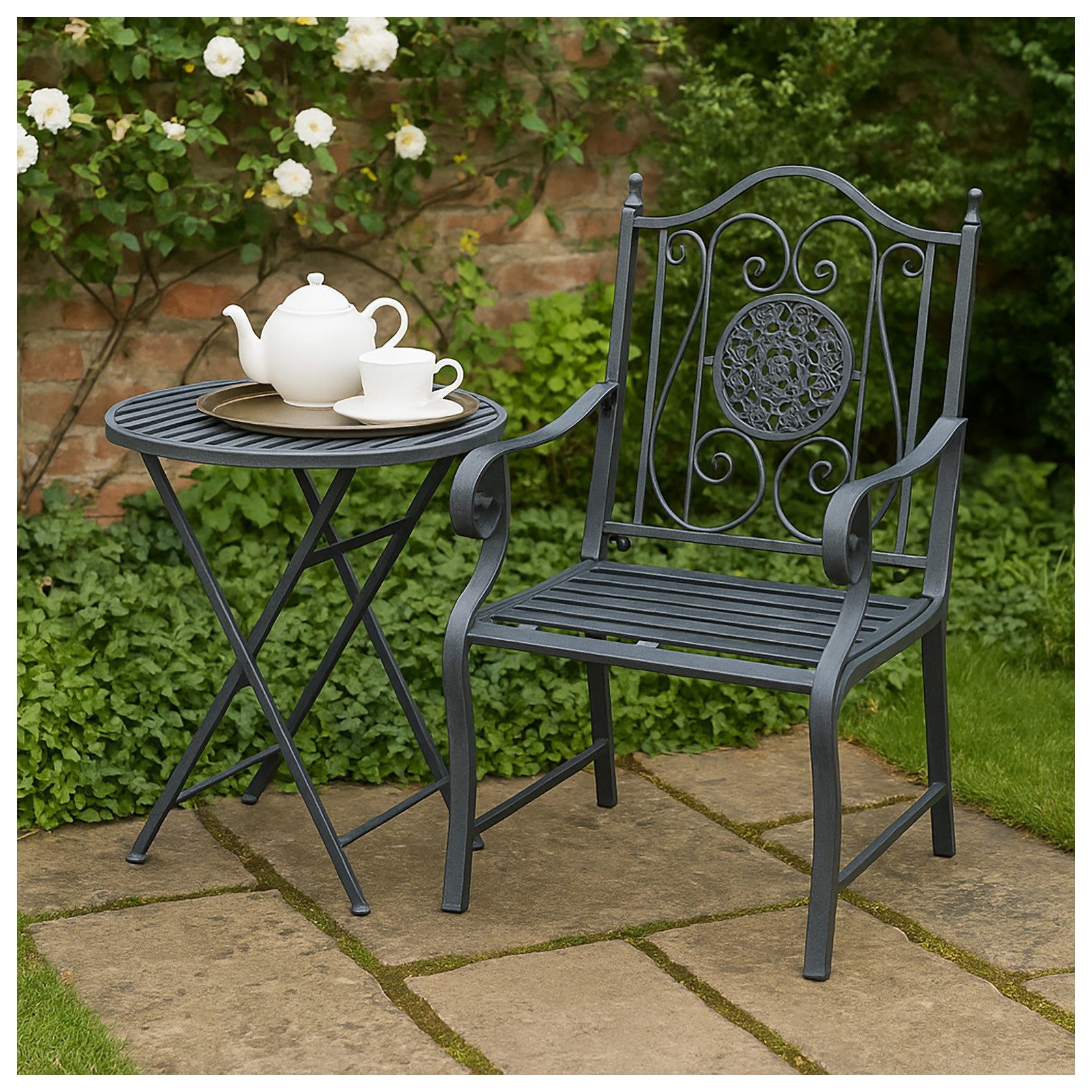 HTI-Line Gartenstuhl Gartenstuhl mit Armlehnen Valentine Garden (Stück, 1 S günstig online kaufen