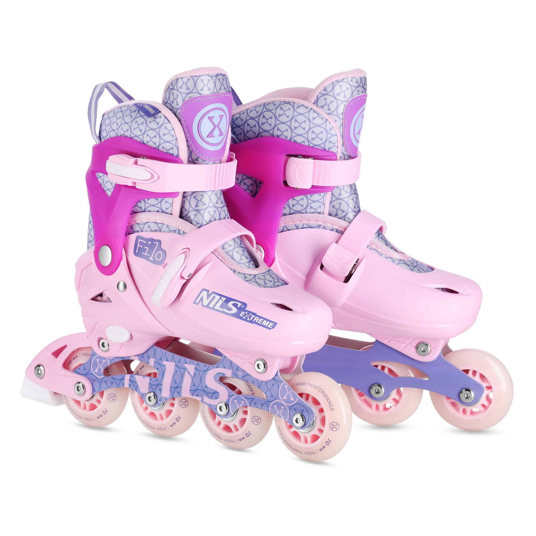 NILS EXTREME Роликовые коньки verstellbare Inliner Filo für Kinder Jugendliche pink Größen 26-37