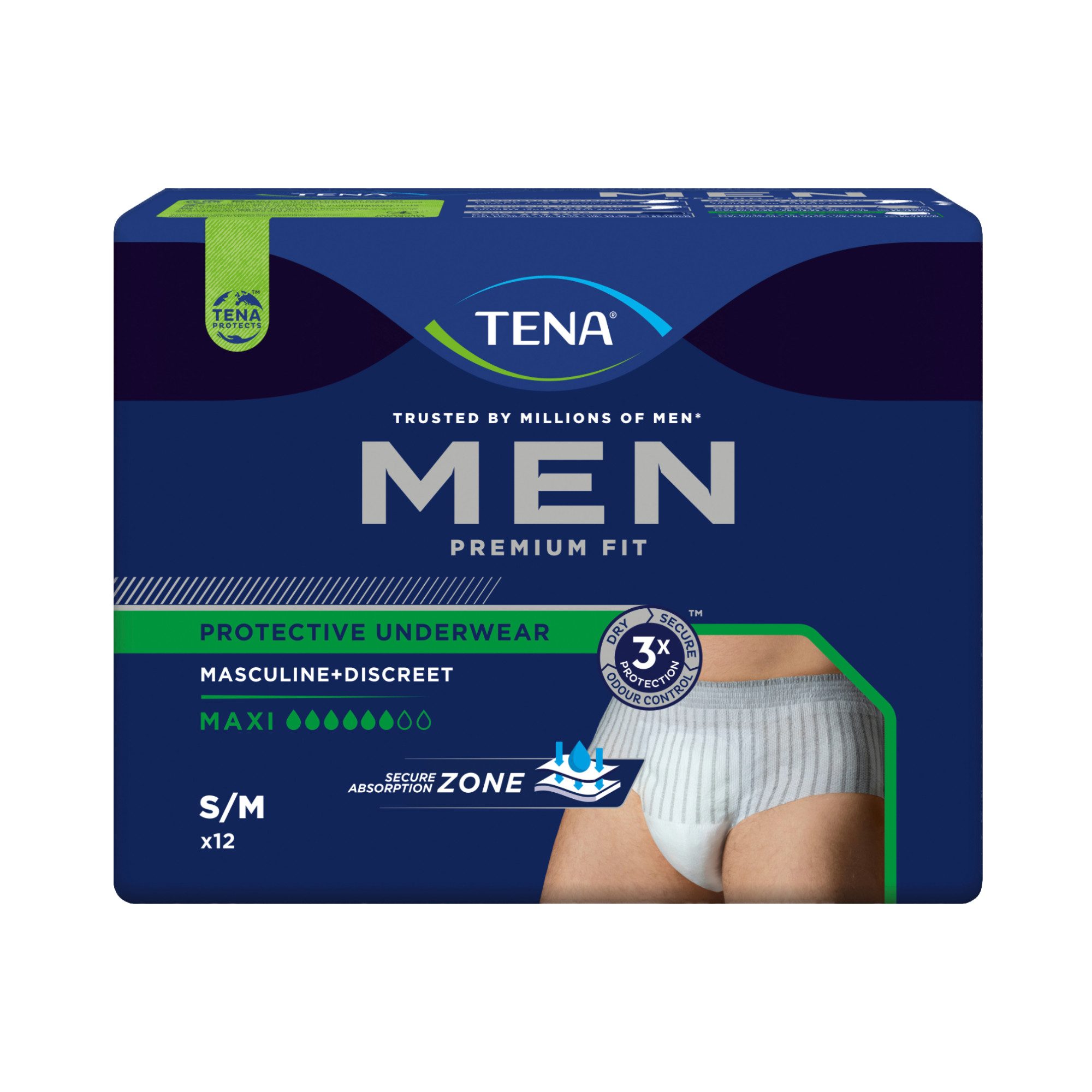 TENA Inkontinenz-Pants TENA MEN - Premium Fit Pants Maxi, S/M Gr., 12-St.
