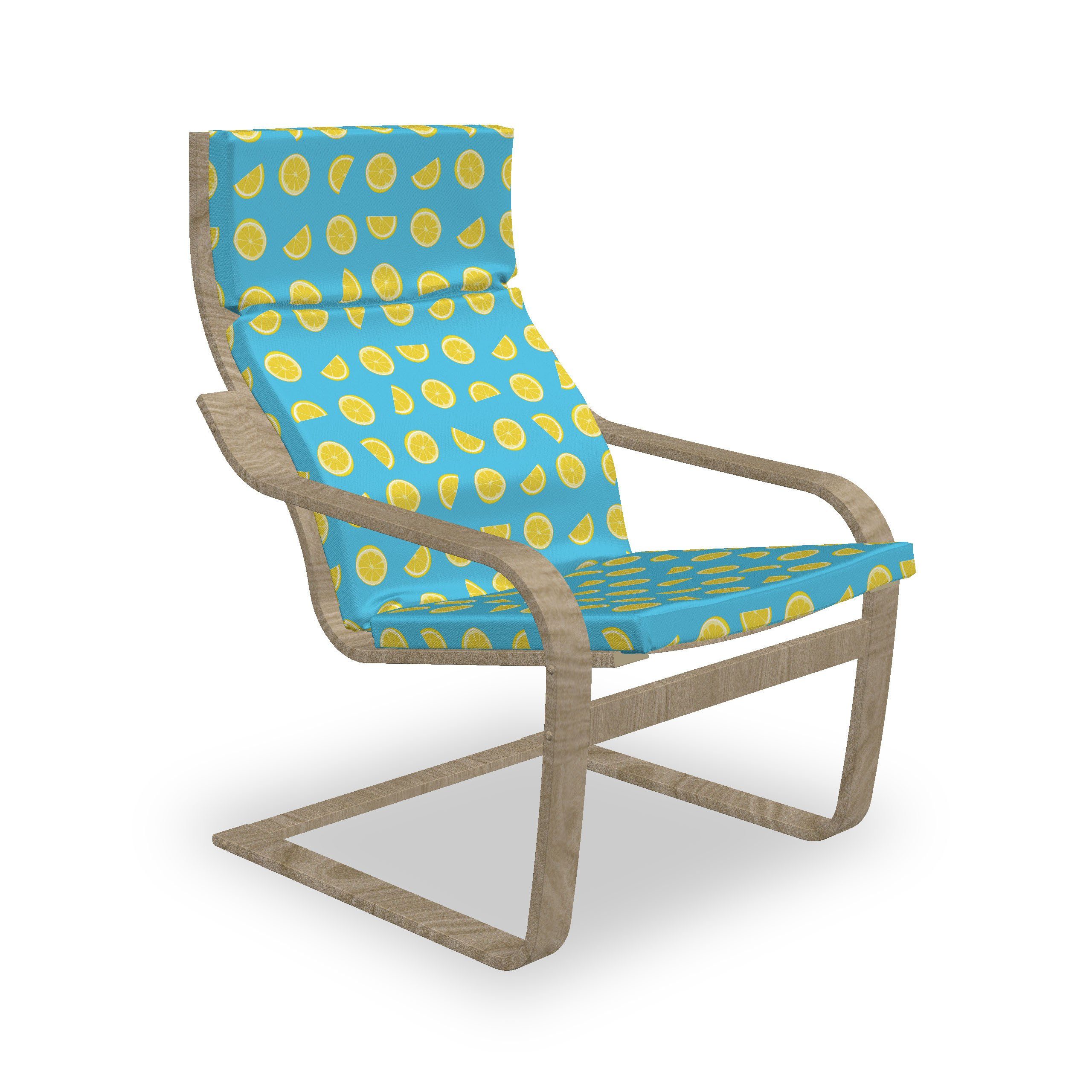 Abakuhaus Stuhlkissen Sitzkissen mit Stuhlkissen mit Hakenschlaufe und Reißverschluss, Zitrone Scheiben Sommer Sonne