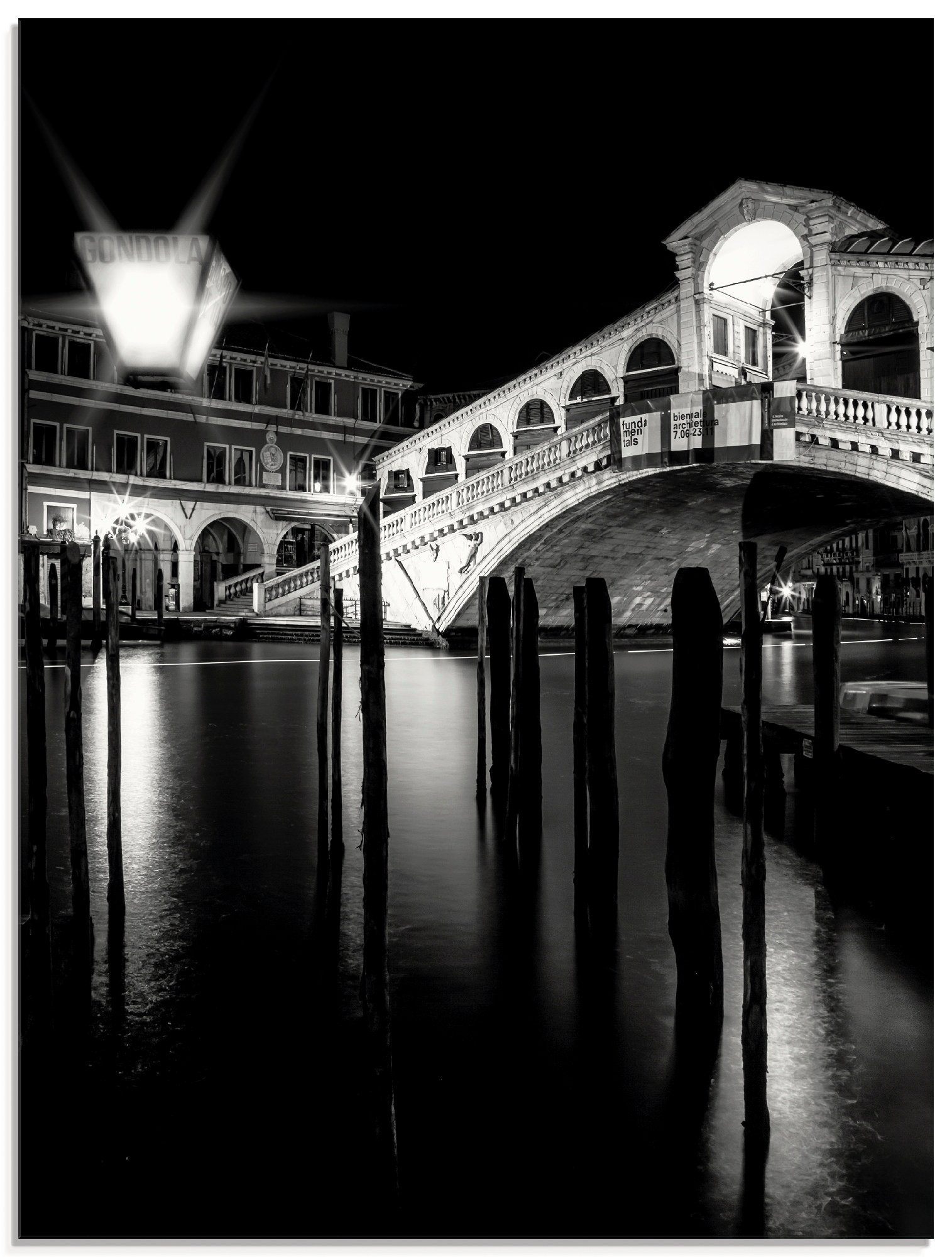 Artland Glasbild Venedig Canal Grande & Rialto Brücke I, Brücken (1 St), in verschiedenen Größen