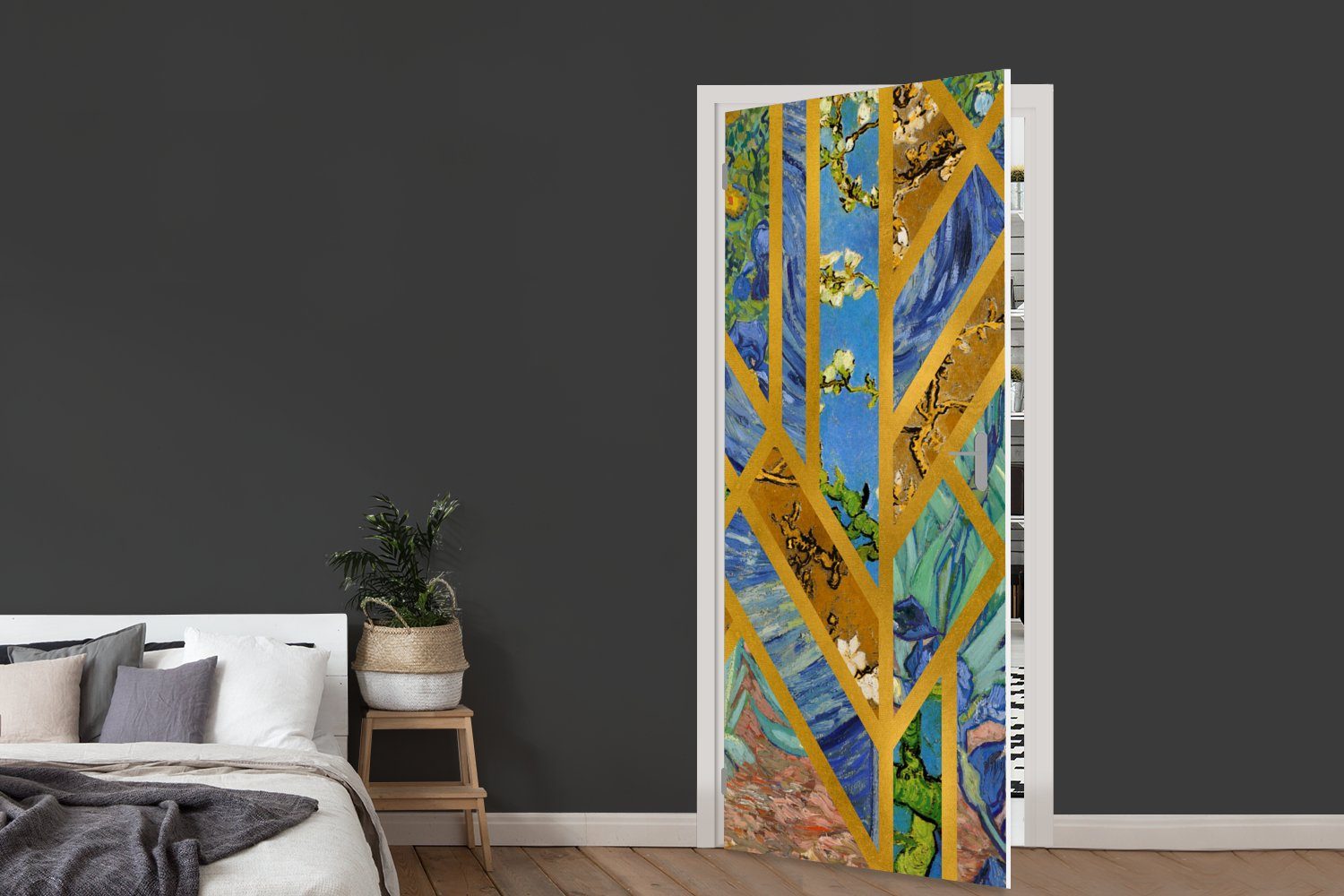 Tür, - St), Alte Türaufkleber, Meister, Gogh MuchoWow Fototapete cm Türtapete (1 75x205 Kunst bedruckt, für - Matt, van Vincent