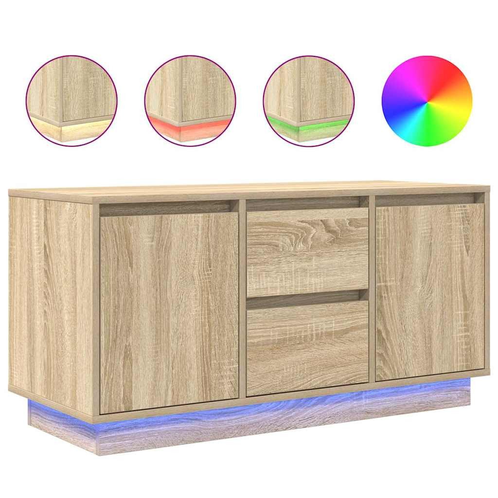 vidaXL TV-Schrank TV-Schrank mit LED-Leuchten Sonoma-Eiche günstig online kaufen