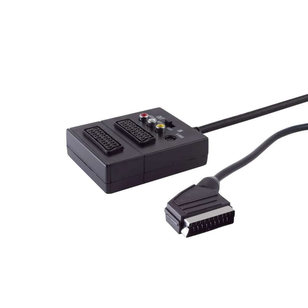 S-Conn Universal 2x SCART Verteiler, Cinch, S-Video, 0,2m Audio-Adapter