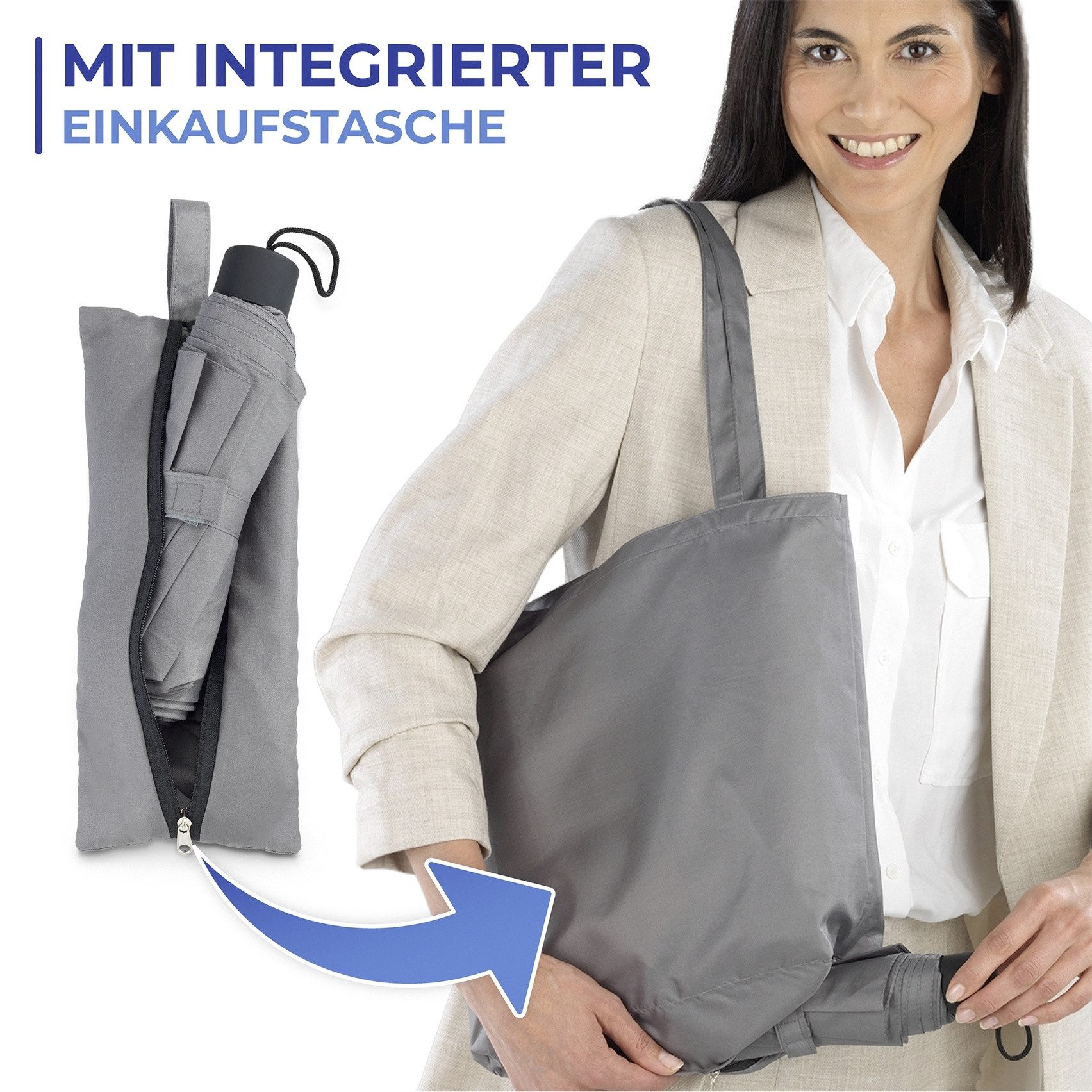 WENKO Tragetasche WENKO Taschenschirm HT 25x7 cm bunt