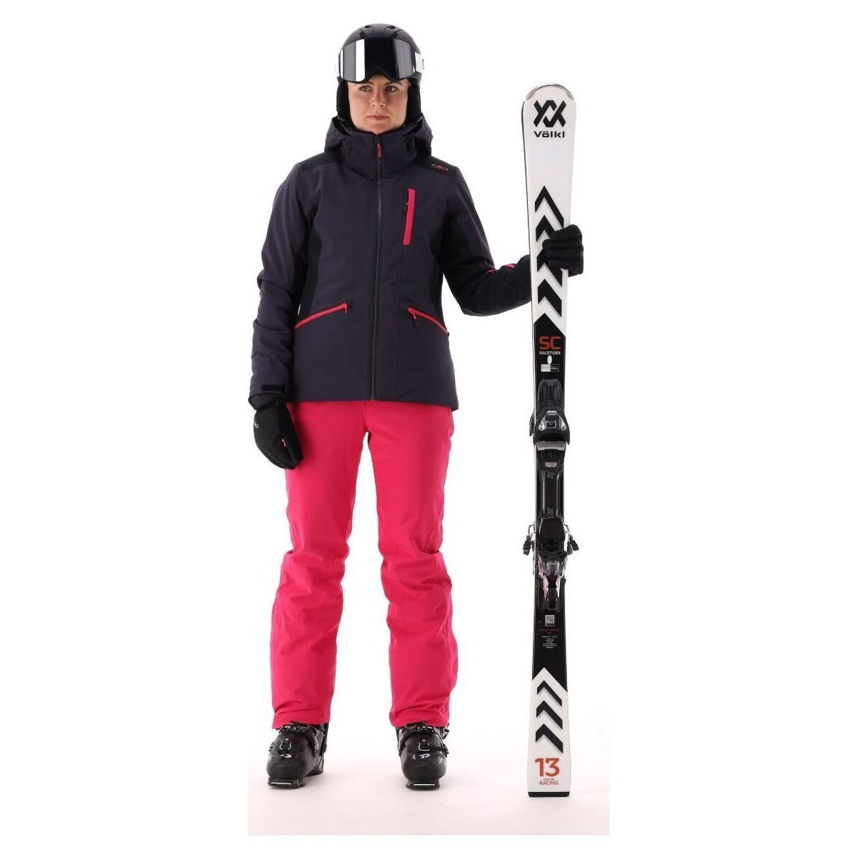 CMP Skijacke Woman Ski Jacket Zip Hood Skijacke mit 4-Wege-Stretch, abnehmbarer Kapuze und