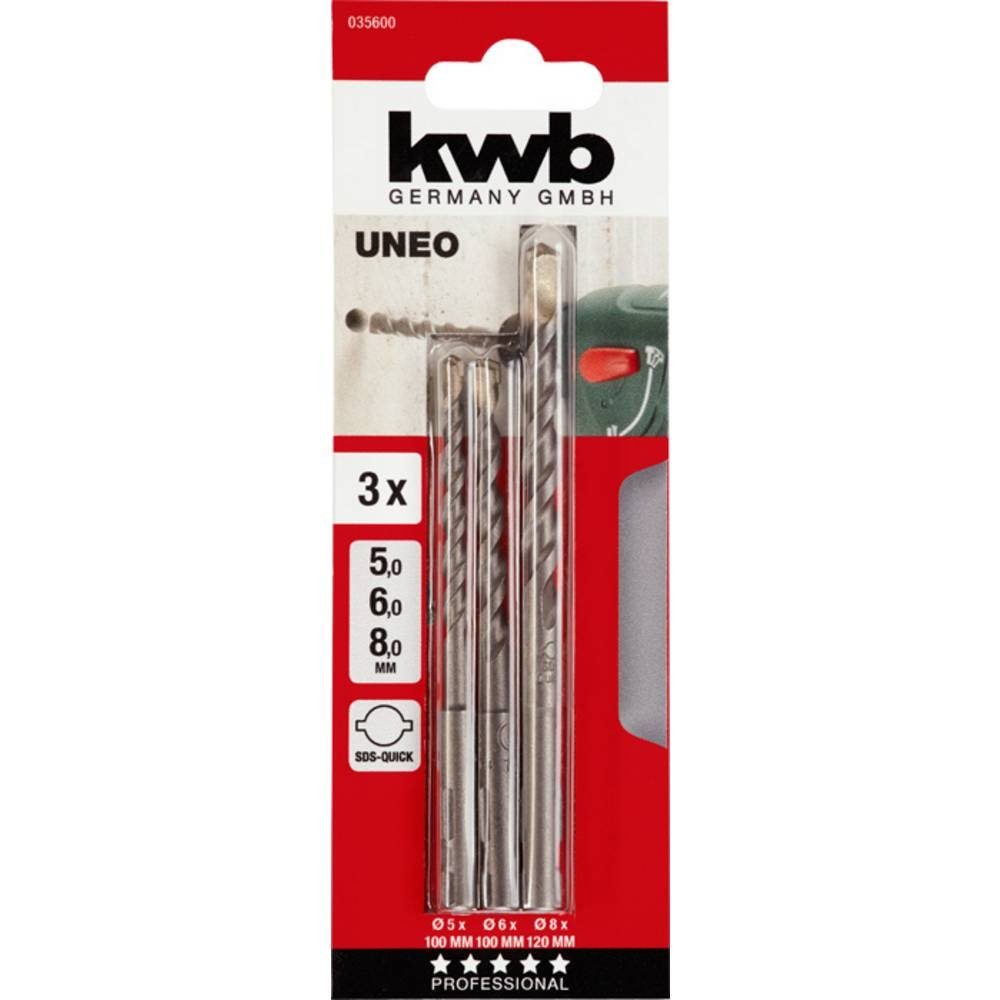 kwb Schlangenbohrer Betonbohrer für BOSCH UNEO, 3-tlg