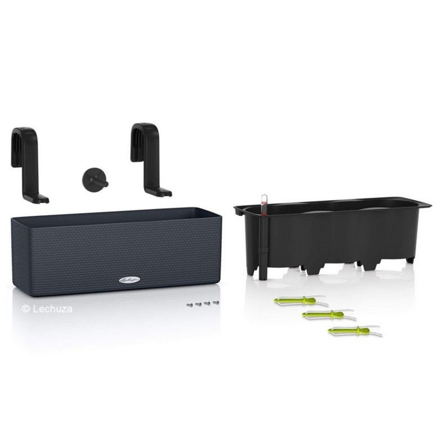 Lechuza® Kräutertopf Cube Color Triple mit Stick-System sandbraun (Komplettset)