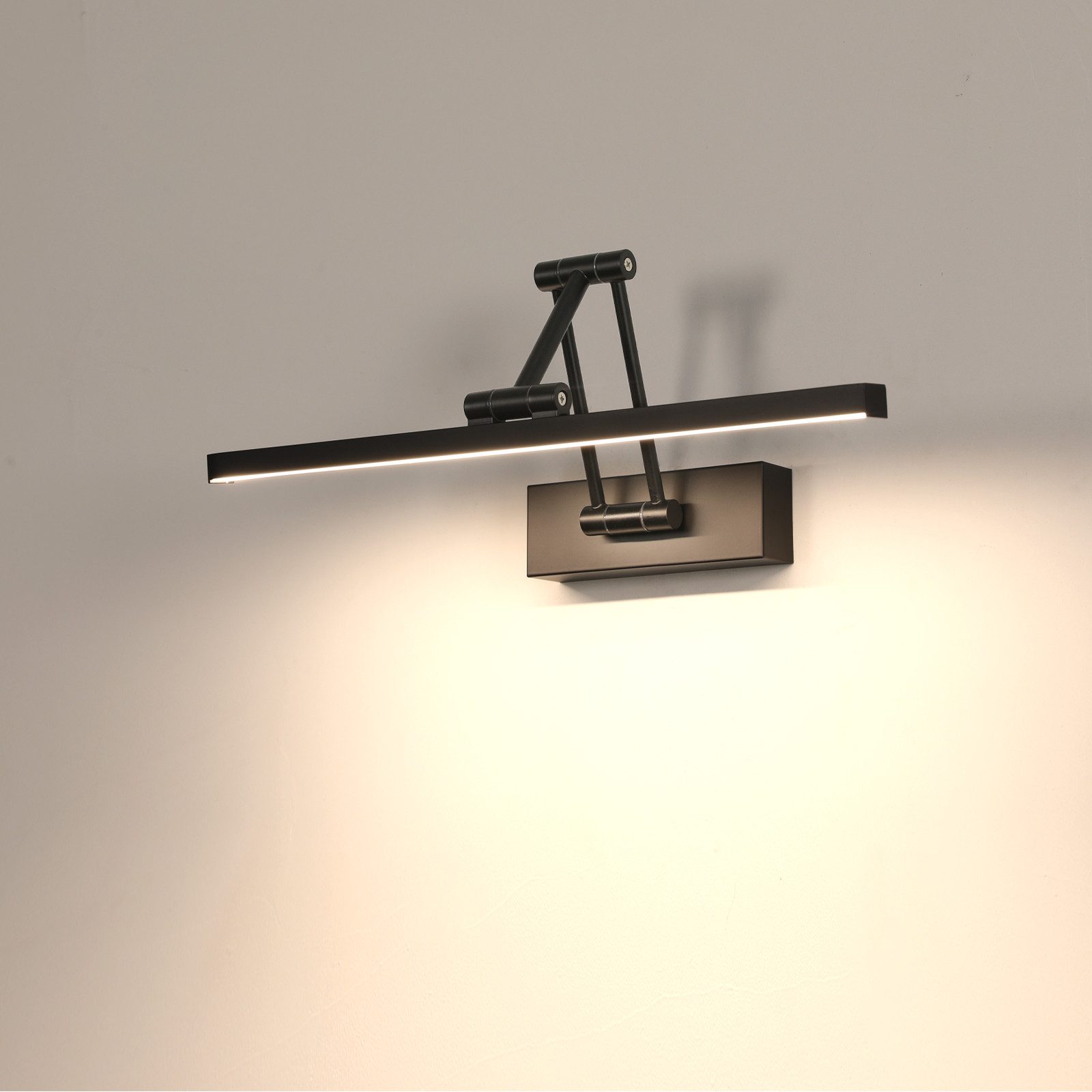 Riserva LED Spiegelleuchte LED Spiegelleuchte schwarz 40cm, 9W, 4500K, verstellbar Badleuchte