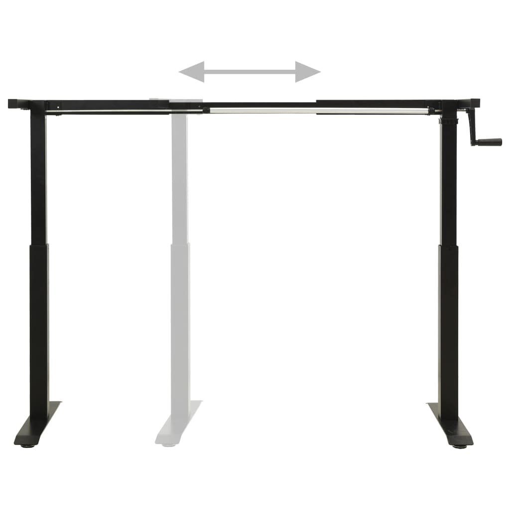 Schwarz Schreibtisch Handkurbel Schreibtisch-Gestell | vidaXL Höhenverstellbar Manuell Schwarz
