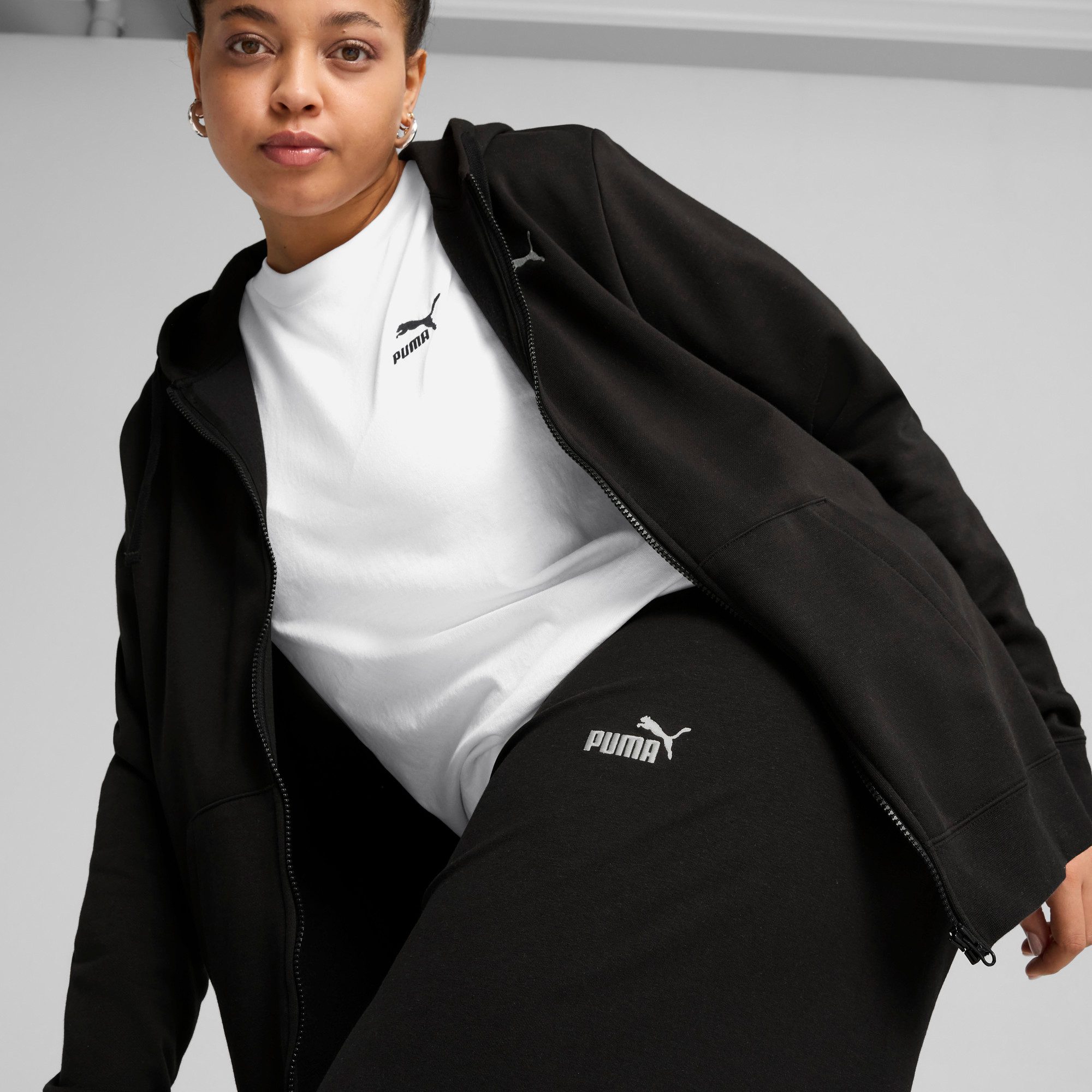 PUMA Leggings ESS SMALL NO 1 LOGO HIGH-WAIST STRAIGHT LEGGINGS aus Baumwolle, mit elastischem Bund, schmale Passform