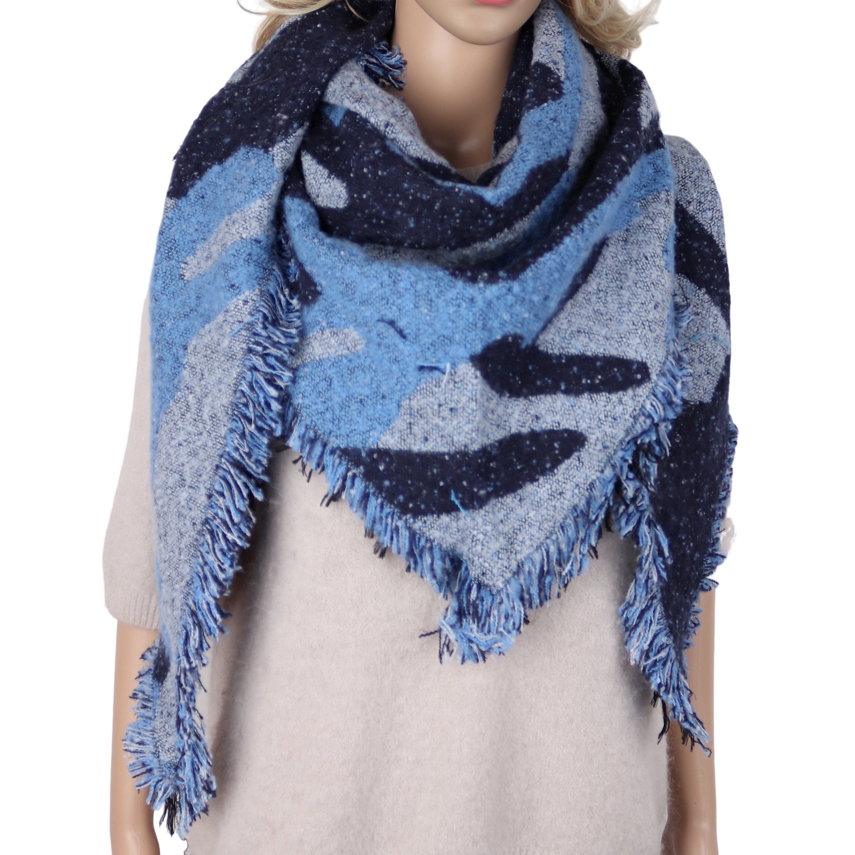 MIRROSI Dreieckstuch Damen weiches Tuch 80x200 cm mit Fransen, (Neue Kollektion Herbst/Winter 2026), Abstraktes Muster
