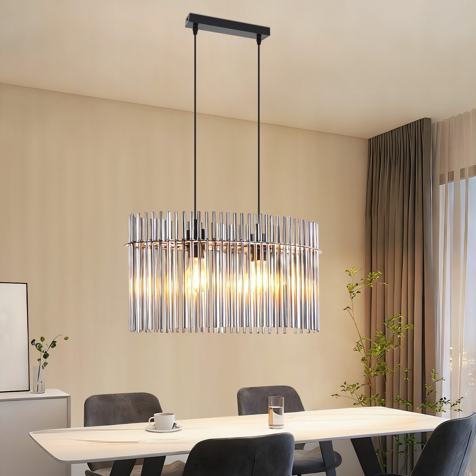 Nettlife Pendelleuchte Retro Schwarz/Gold 2 Flammig- günstig online kaufen