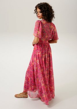 Aniston CASUAL Sommerkleid mit phantasievollem Blumen- und Paisley-Druck - NEUE KOLLEKTION