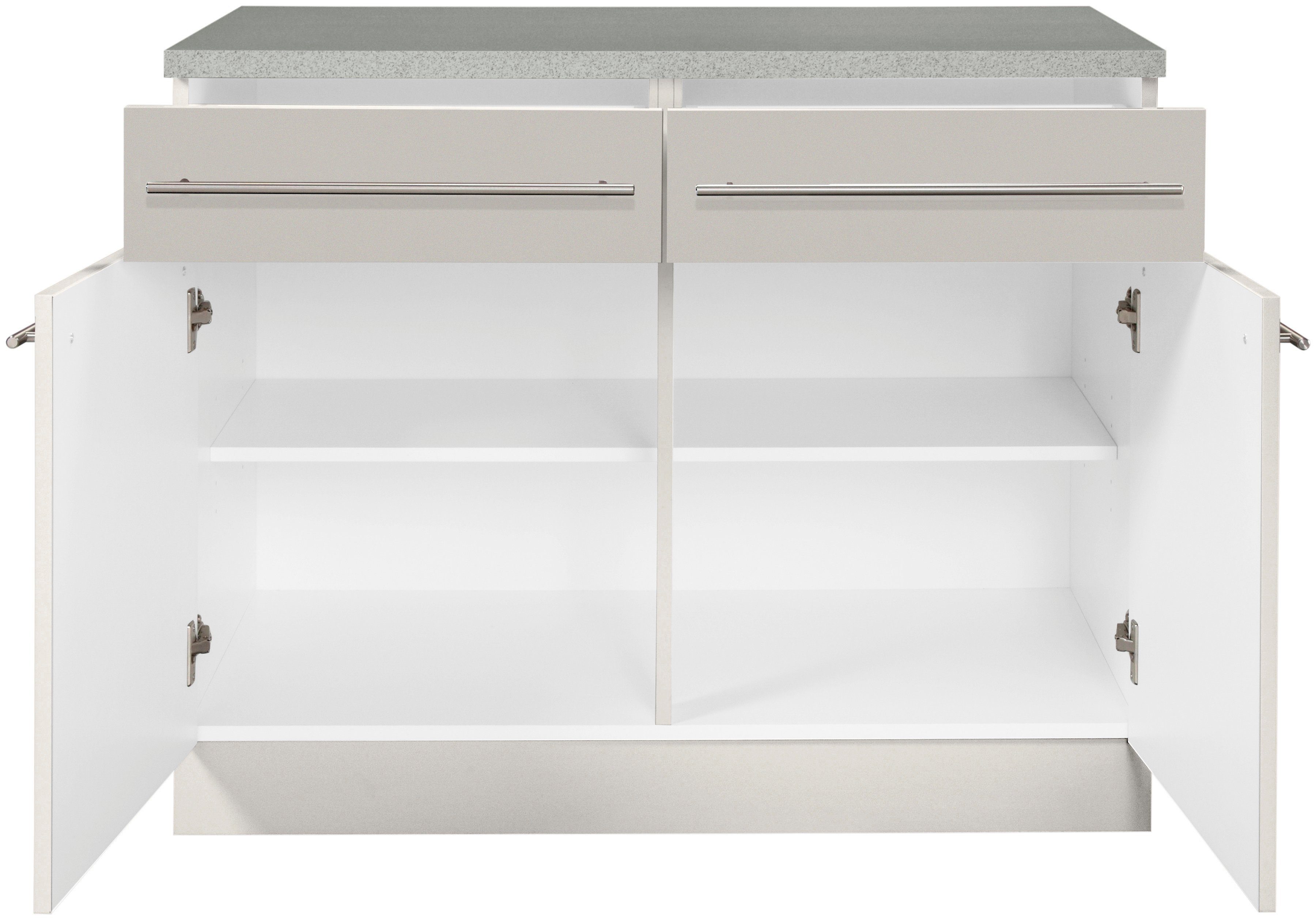 wiho Küchen Unterschrank Chicago 100 cm breit, 2 Schubkästen und 2 Türen, für viel Stauraum