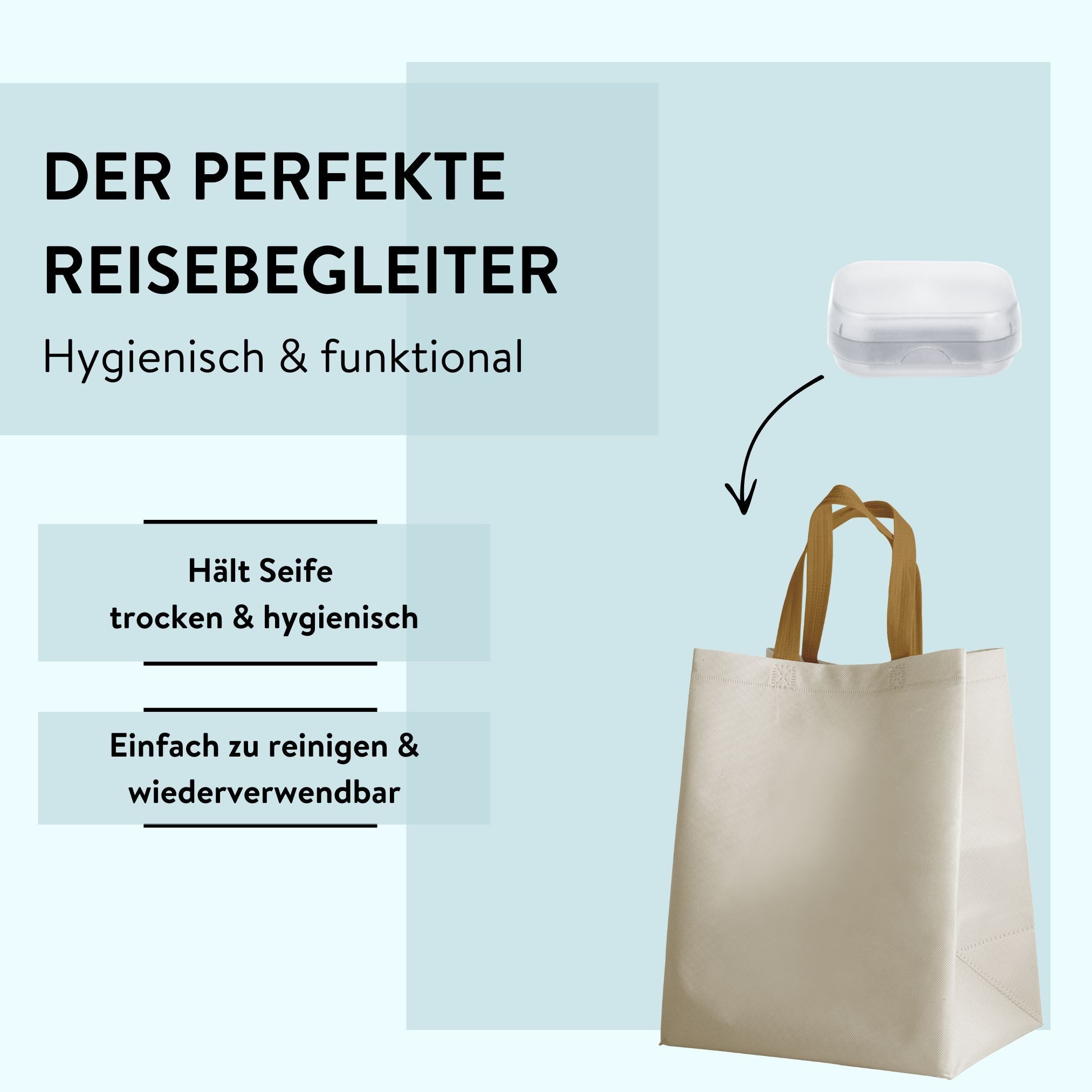 PARSA Beauty Seifenschale Essential Seifendose Flair, hygienischer Begleiter für Reise & Alltag – Bild 5 von 5