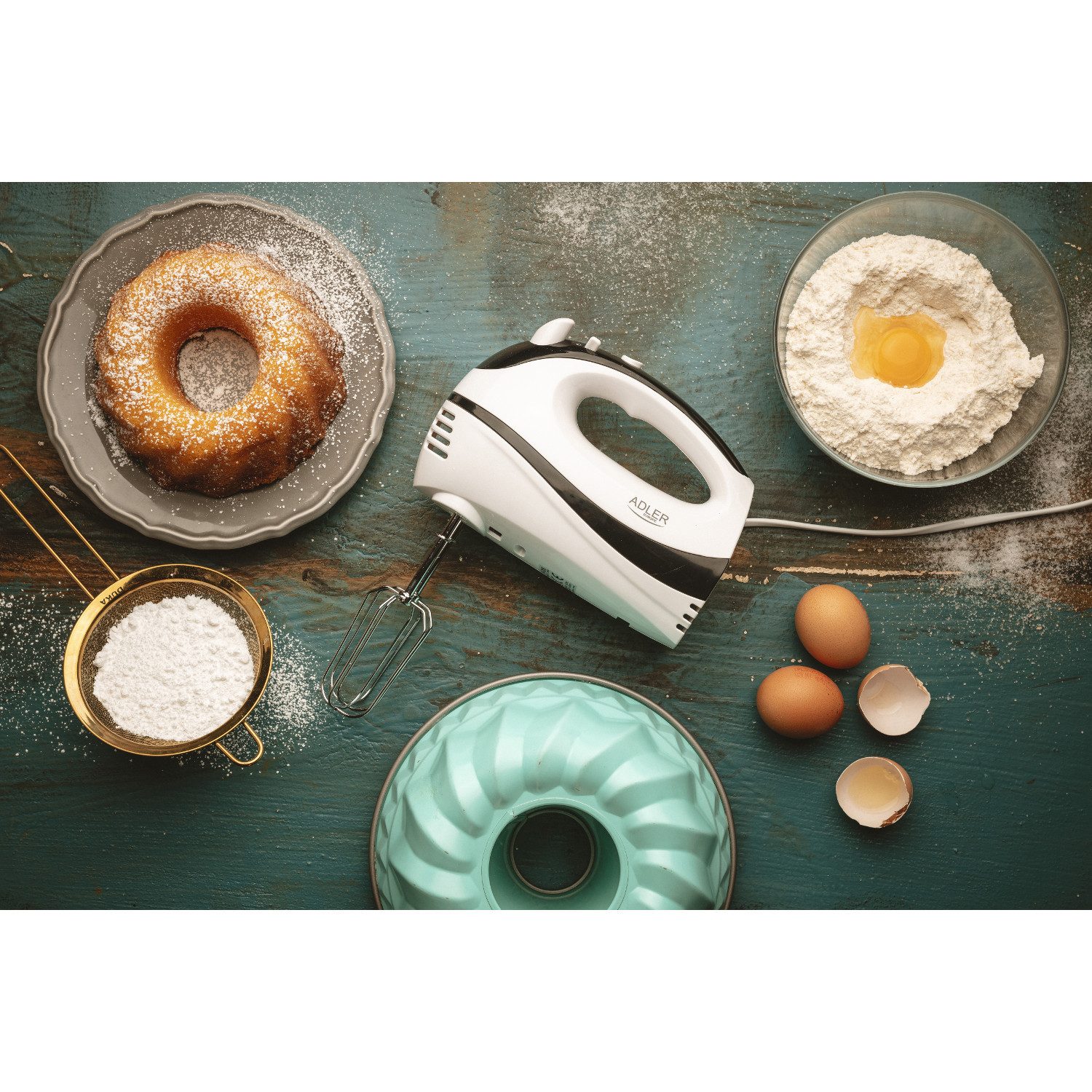 Adler Handmixer AD 4205 Küchenmixer 300 W, 300 W, TURBO-Taste – zur Beschleunigung der Arbeit