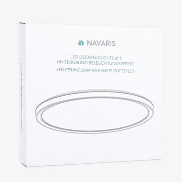Navaris Deckenleuchte LED Deckenlampe mit Hintergrundbeleuchtung - 12 Watt - ultra flach