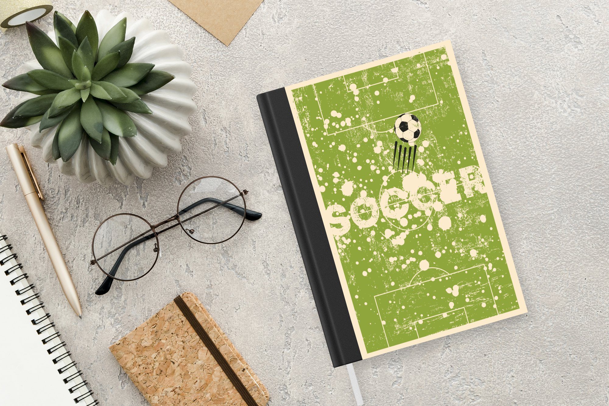 Fußball Jahrgang - Merkzettel, Tagebuch, Sport, Haushaltsbuch - Zitate Journal, 98 A5, Seiten, MuchoWow - Notizheft, Notizbuch