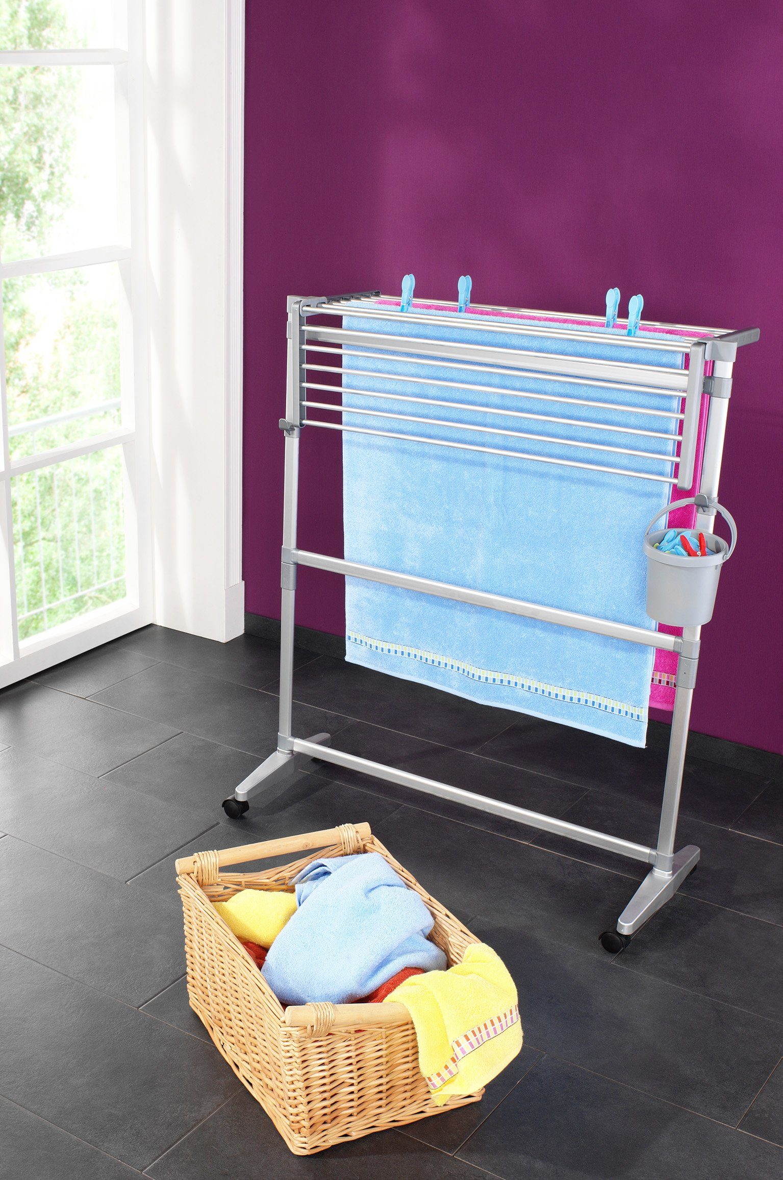 Ruco Turmwäscheständer, Aluminium/Kunststoff, 8 m Trockenlänge günstig online kaufen