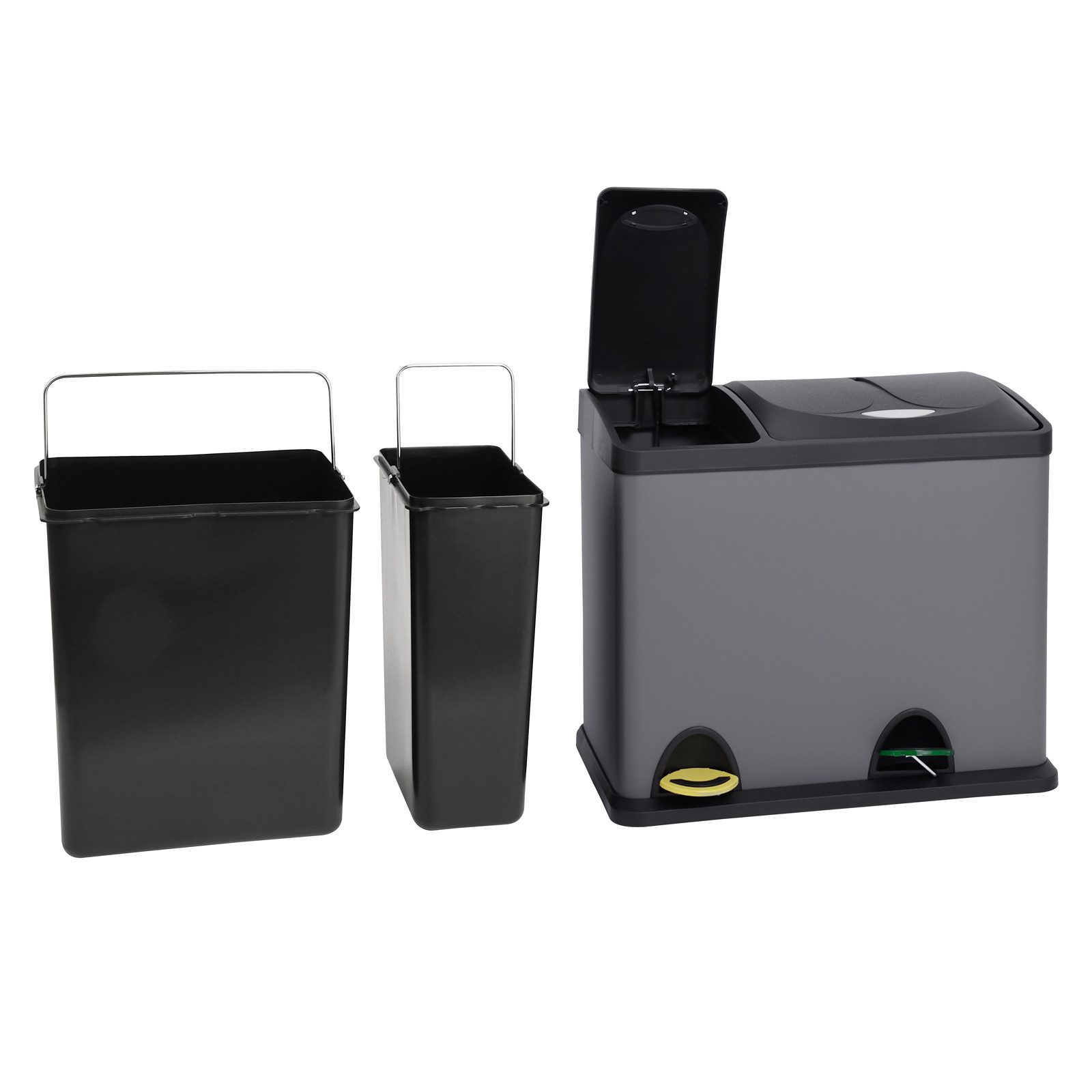 SVITA Mülltrennsystem TC2Combo26, Treteimer, Trennsystem, 2 Inneneimer, Farbunterteilung