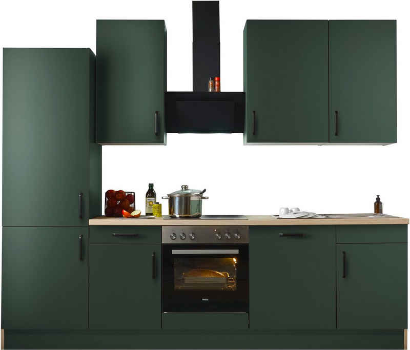 wiho Küchen Küchenzeile "Simi", mit verstellbaren Füßen, Breite 280 cm, wahlweise mit E-Geräten, Soft-Close-Funktion in Schubkästen & Auszügen
