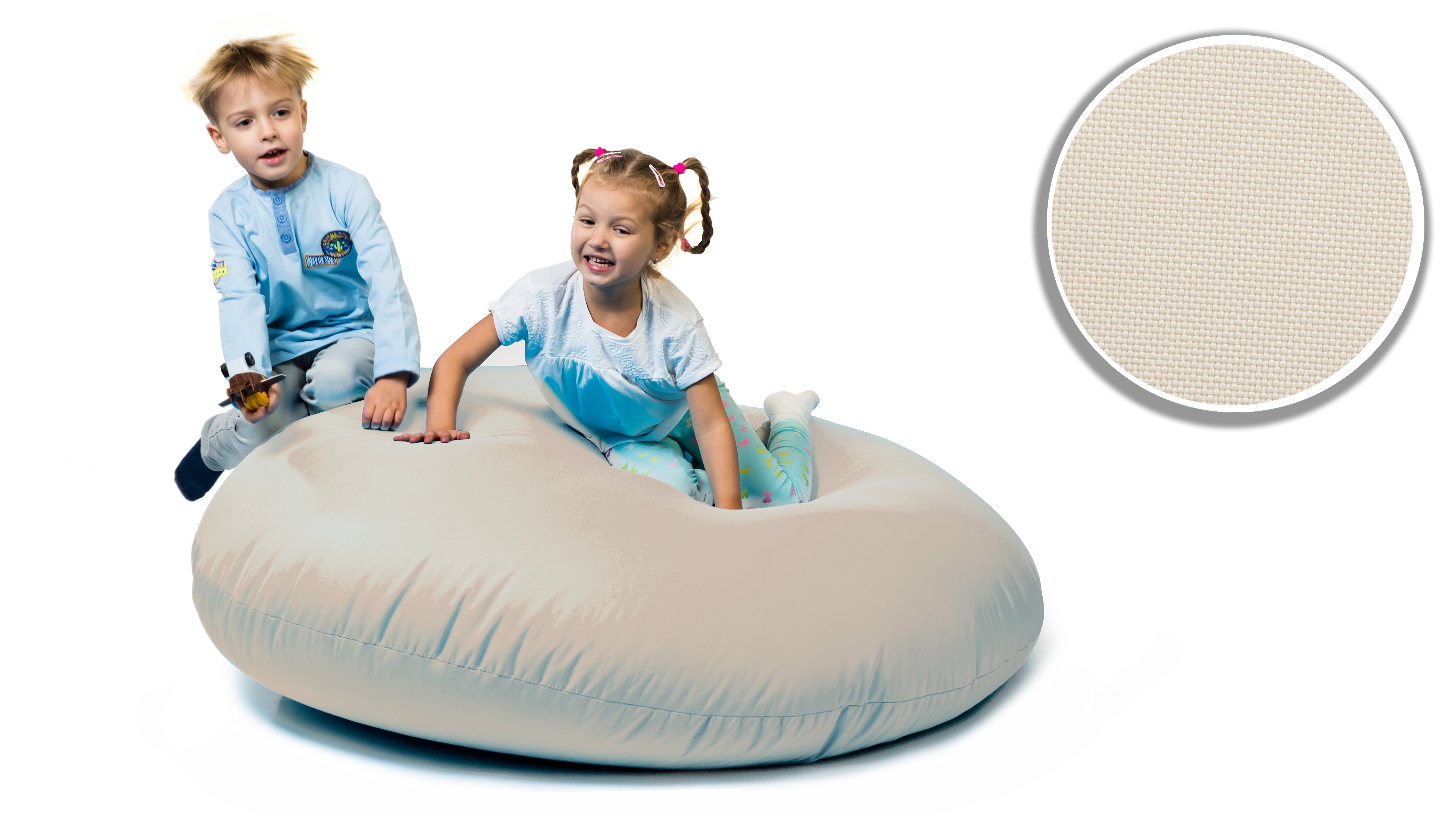 mit und Cremefarben Kinder Outdoor Erwachsene für Sitzsack sunnypillow Styropor Füllung & Indoor