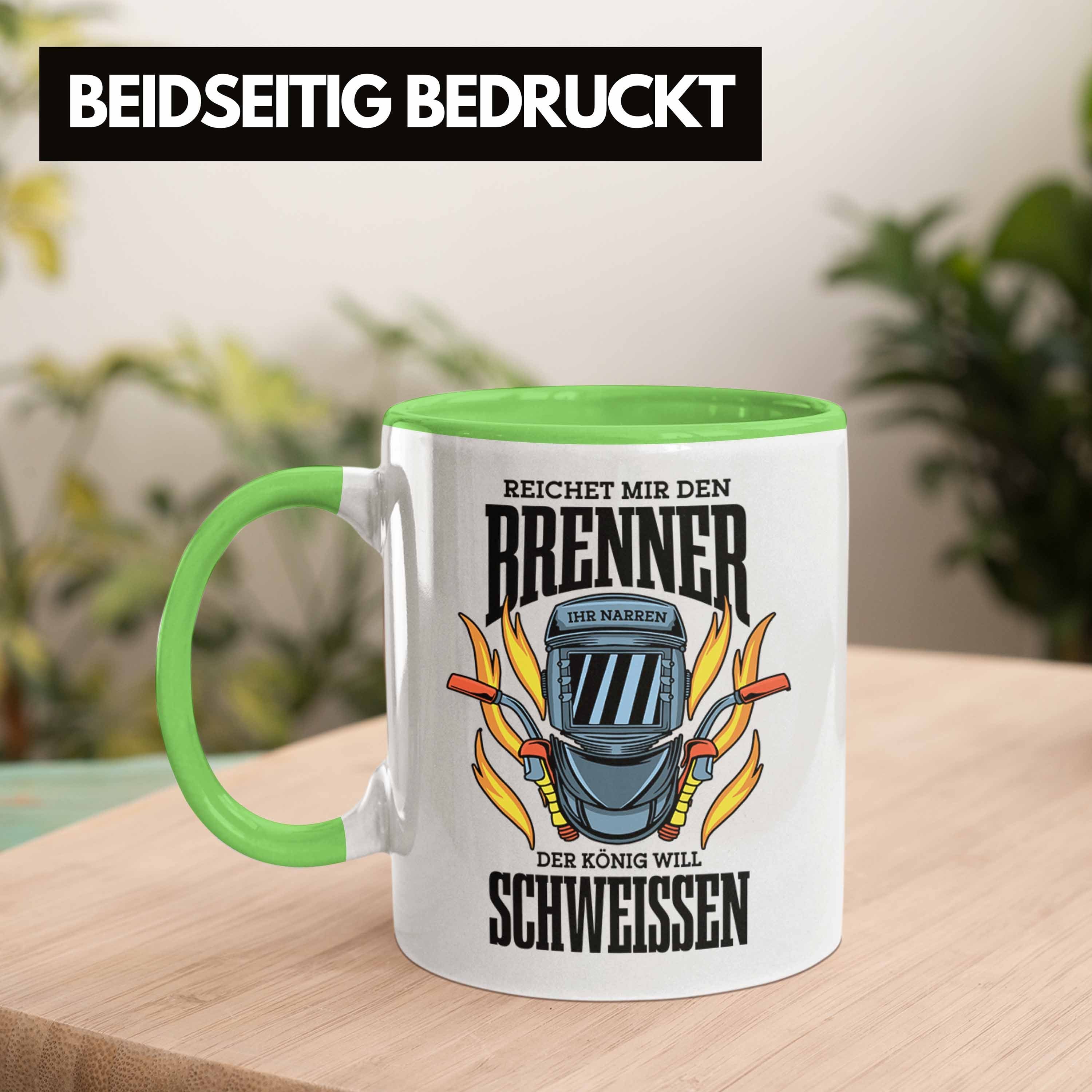 Schmied Trendation Schweißen Schweißer Tasse Metallbauer Geschenkidee Geschenk Grün Tasse
