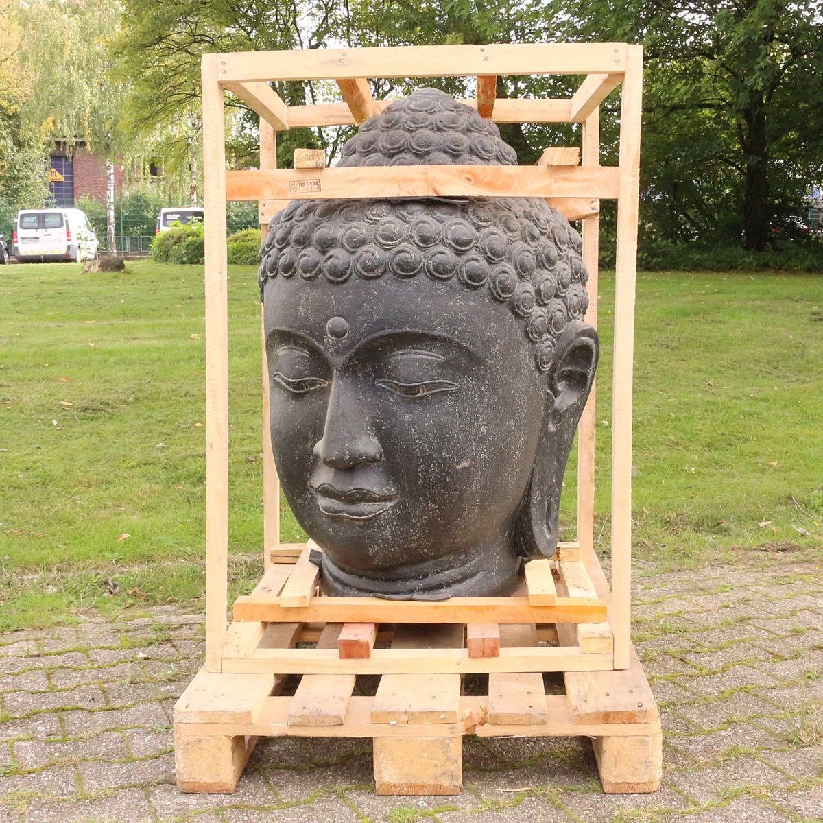 Oriental Galerie Dekofigur Buddha Kopf Figur Gartenfigur aus Lavastein 100 cm (1 St)