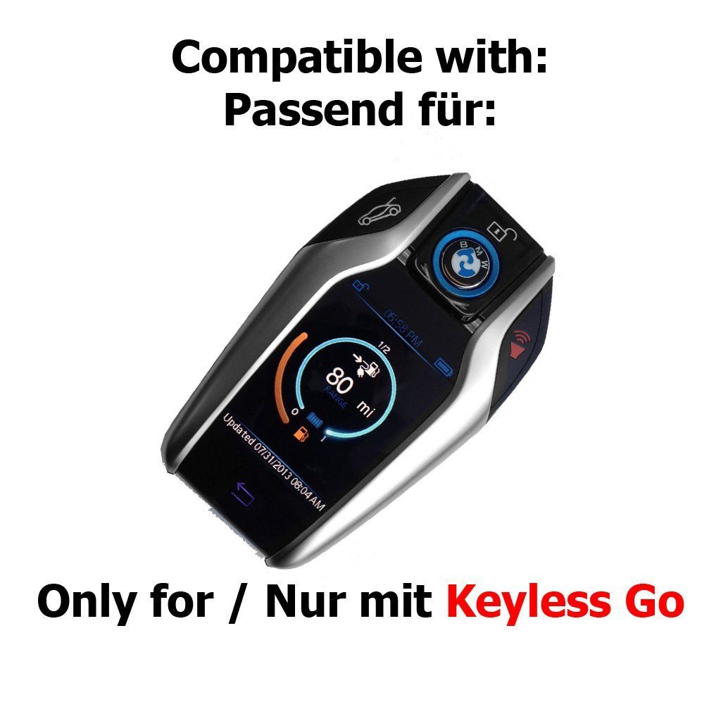 Hardcover Autoschlüssel G01 i8 X4 für Schwarz, Metallic SMARTKEY BMW 5er Schutzhülle G02 KEYLESS G30 7er X3 G31 Schlüsseltasche mt-key G11