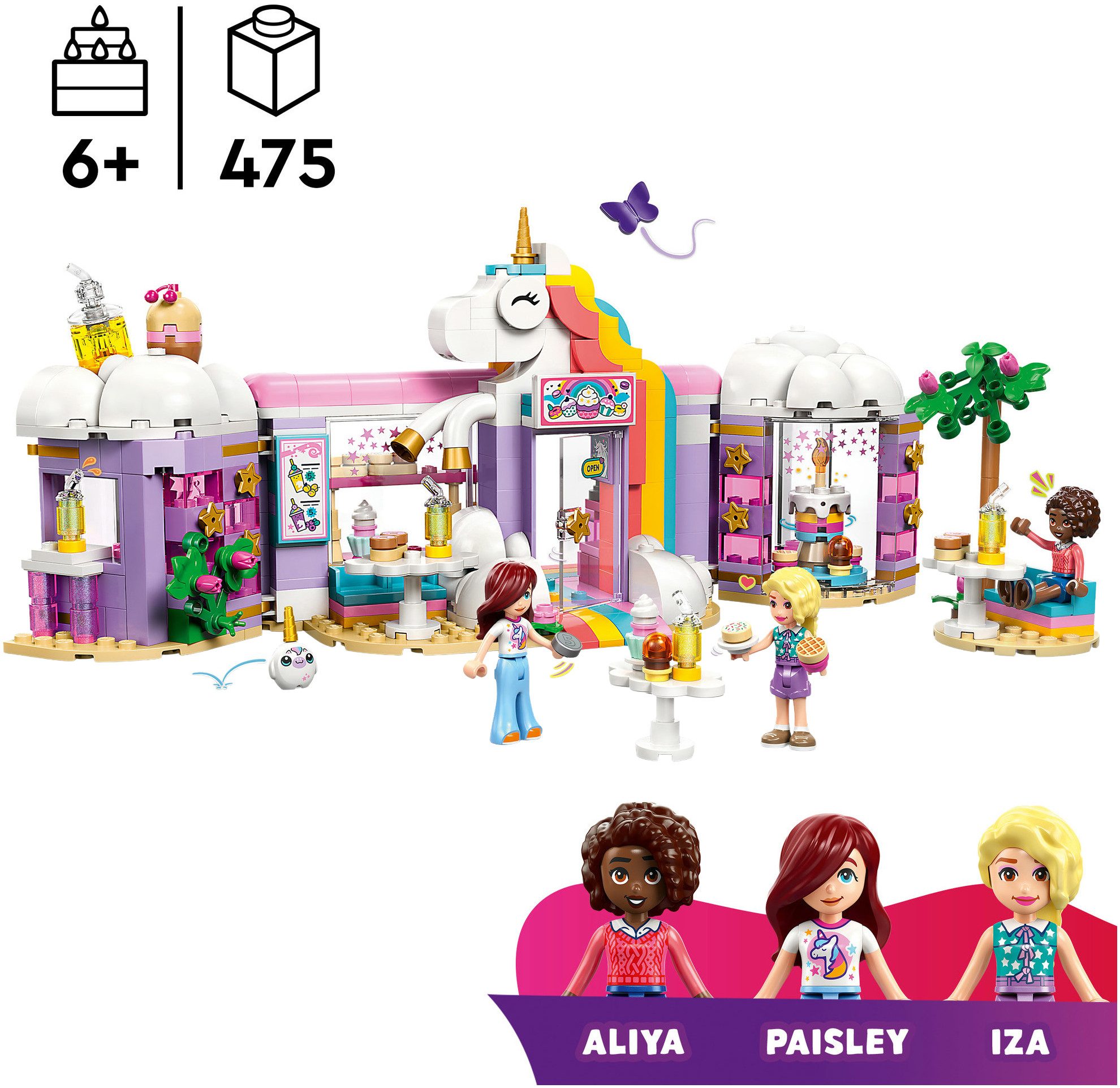 LEGO® Einhorn-Traumcafé (42684), LEGO Friends Konstruktionsspielsteine, (475 St), Made in Europe